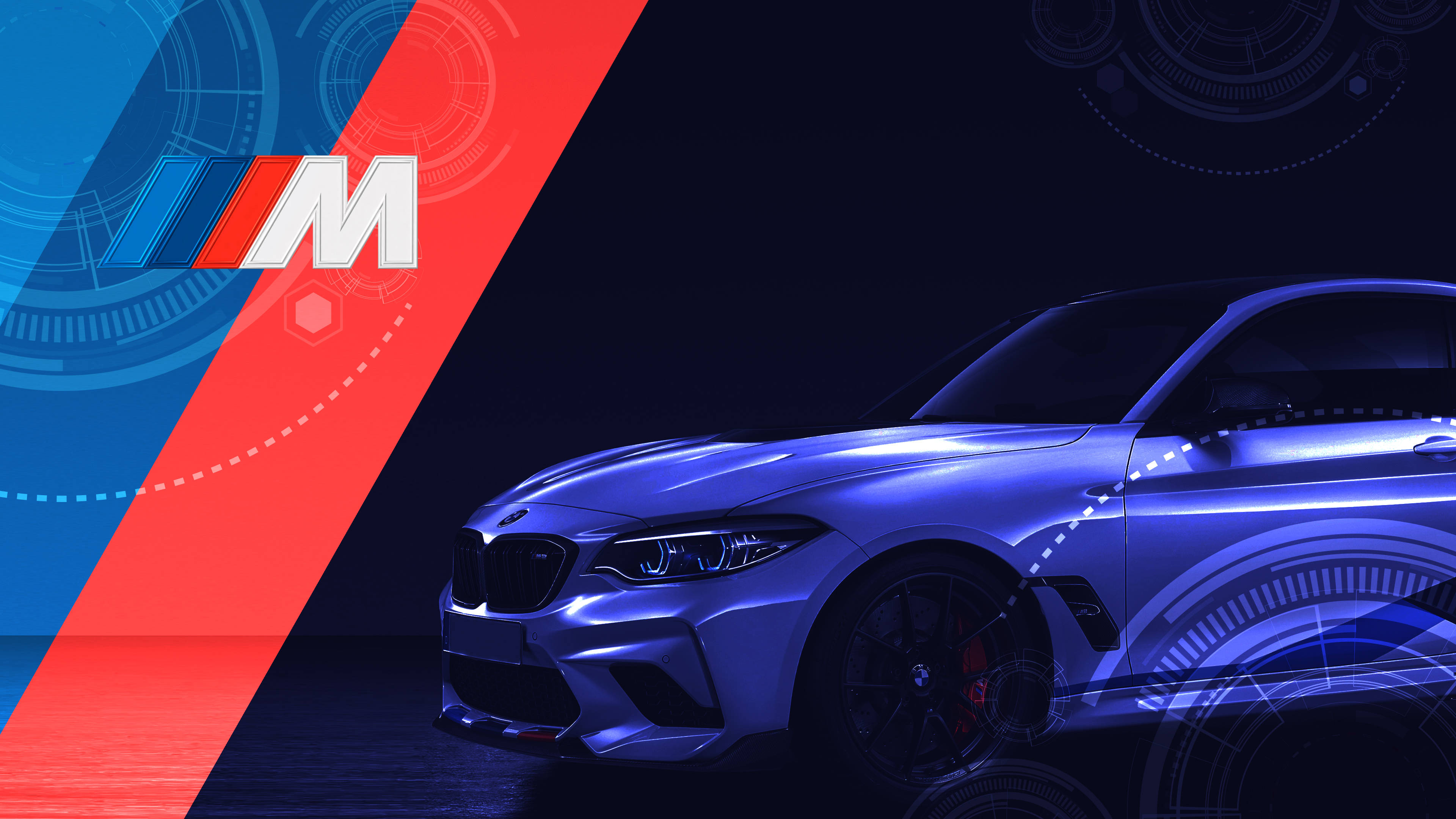 BMW M Logo Indigo Bil Bakgrunner