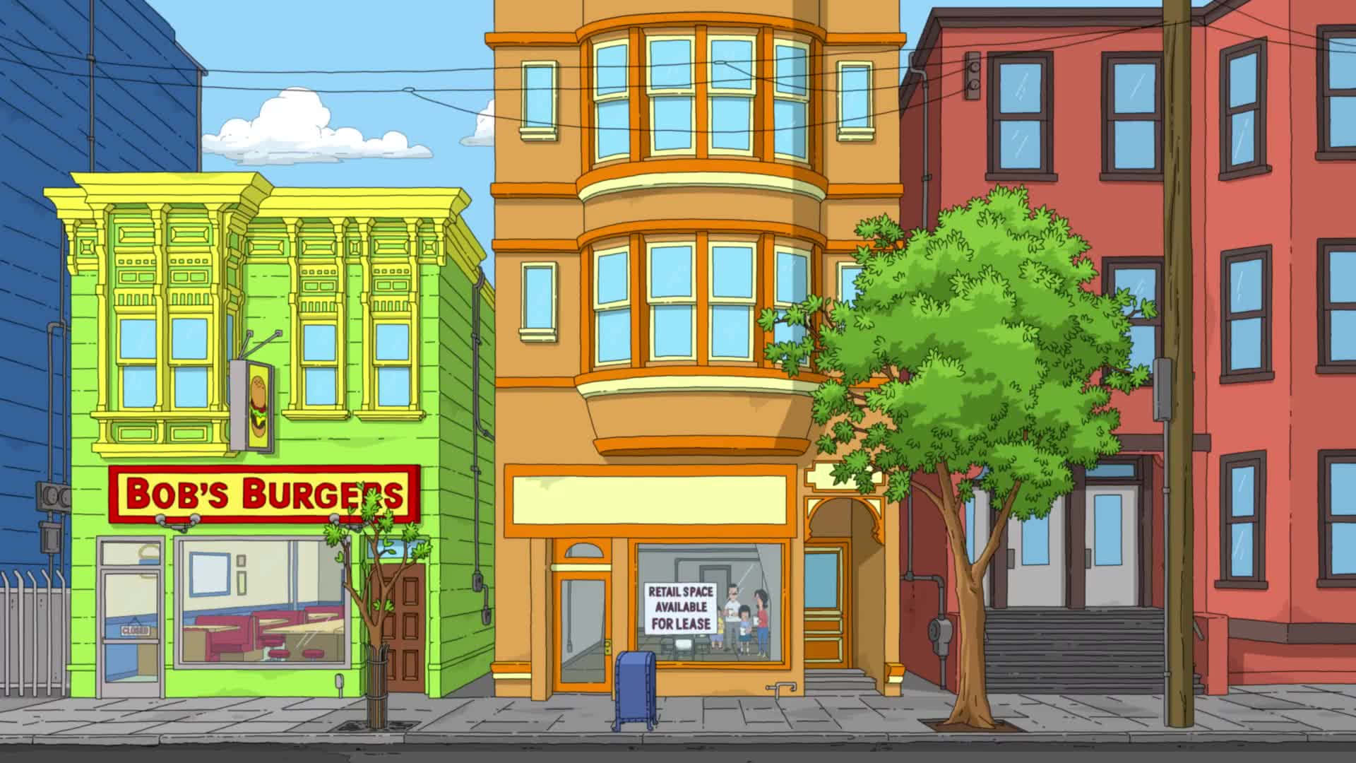 Bob's Burgers ved siden av butikken ved siden av bakgrunn Bakgrunner