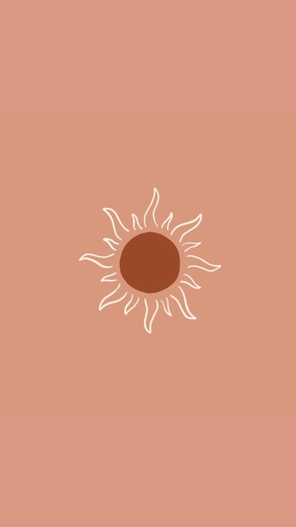 Boho-estetisk hvit omriss sol Bakgrunner