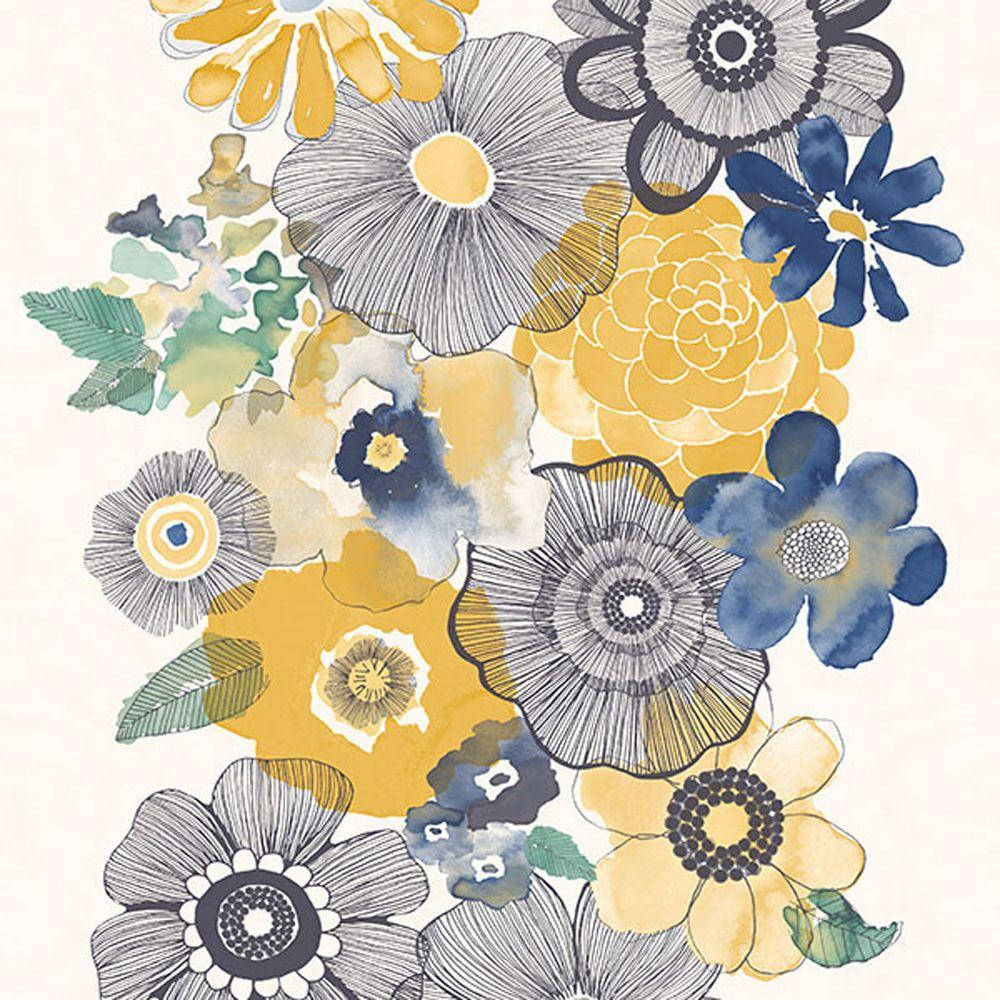 Boho estetisk tegning av vakre blomster Bakgrunner