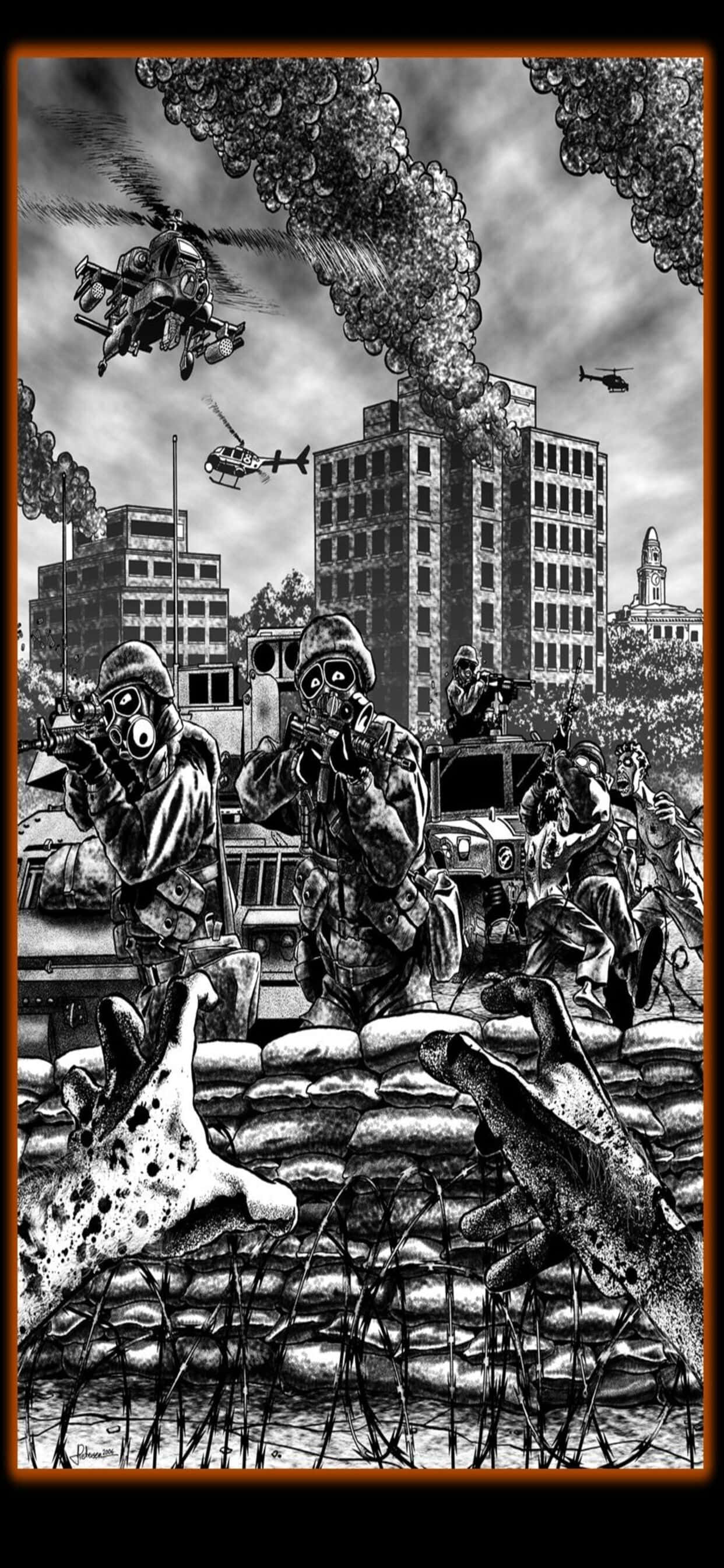 Bokillustrasjon iPhone XS Max World War Z-bakgrunn Bakgrunner