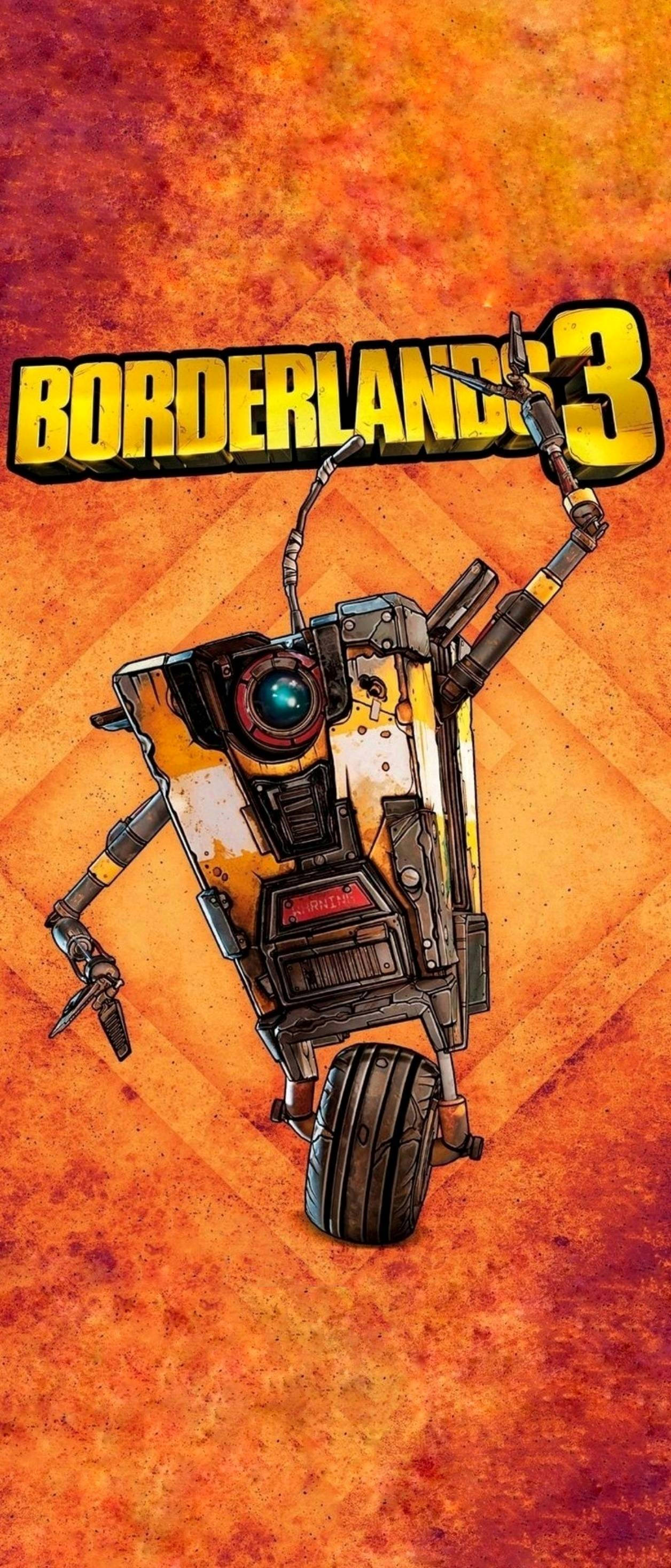 Borderlands iPhone Claptrap oransje estetikk Bakgrunner