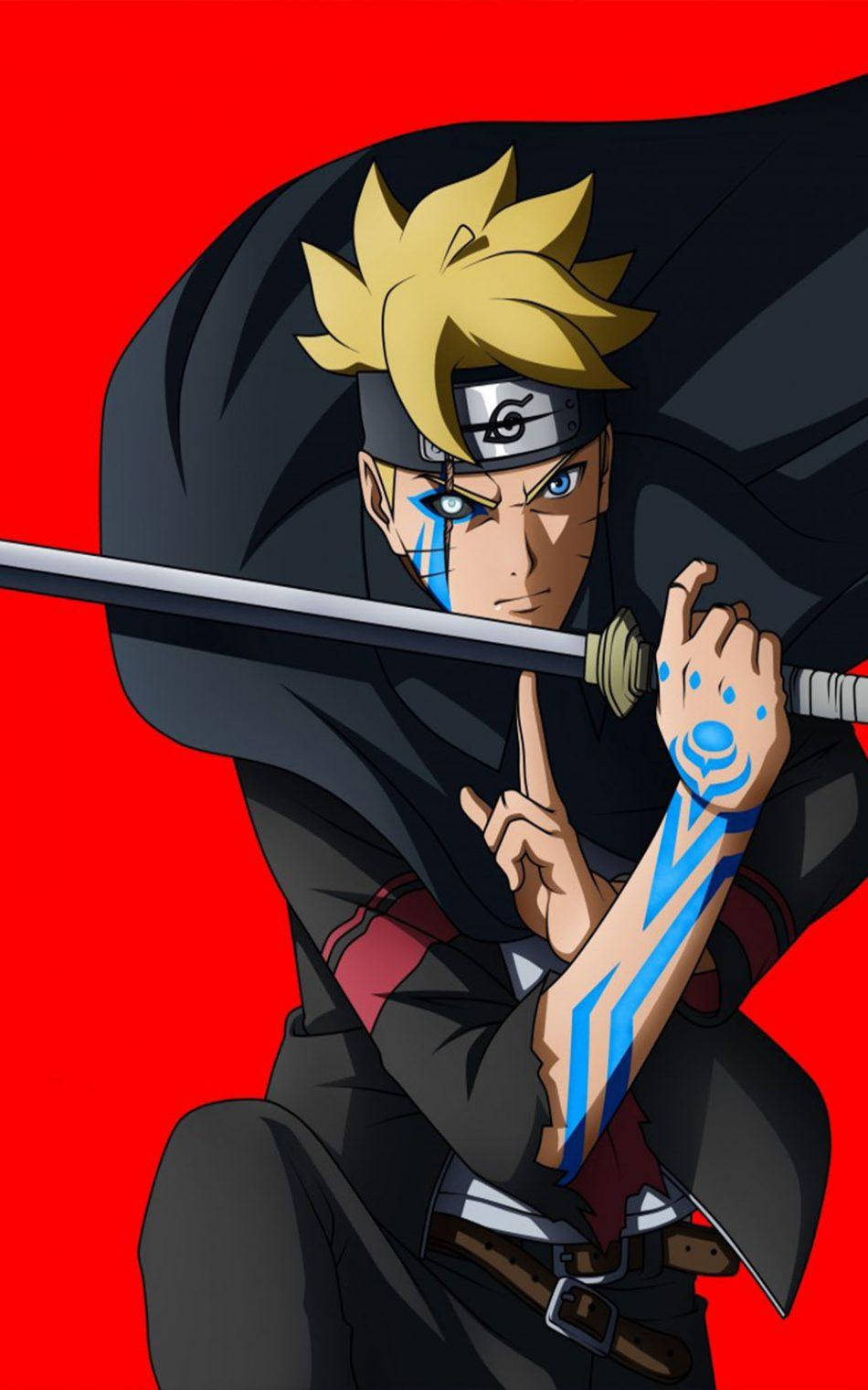 Boruto Rød Bakgrunn Naruto Telefon Bakgrunner