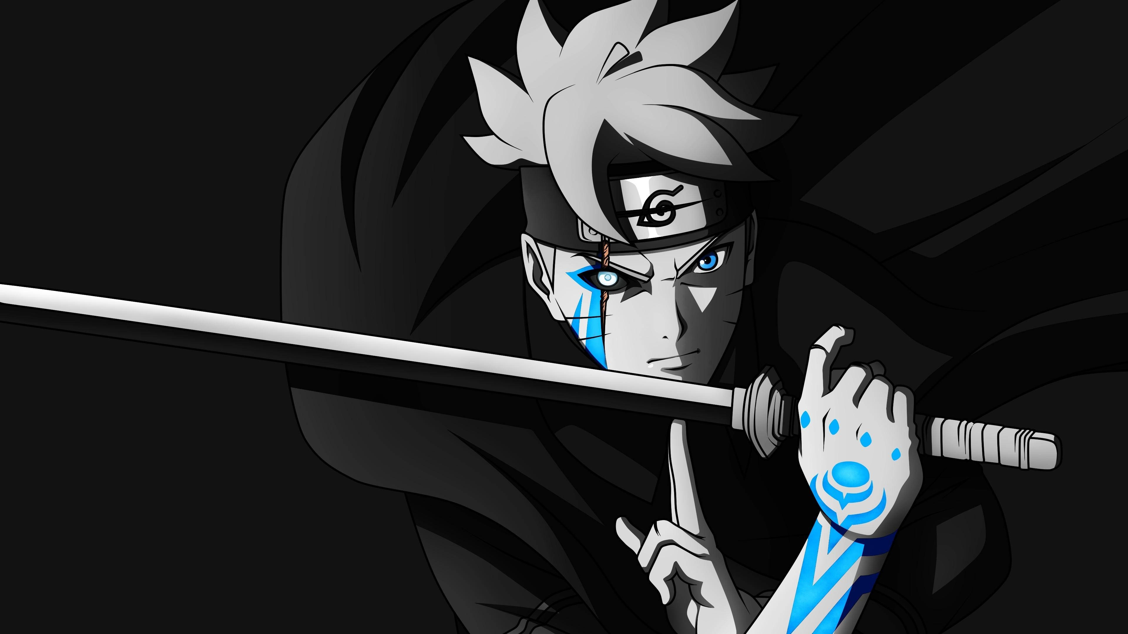 Boruto Svart Anime Bakgrunner