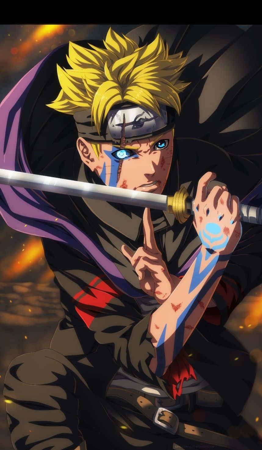 Boruto Uzumaki fra Naruto Estetisk Telefon Bakgrunner