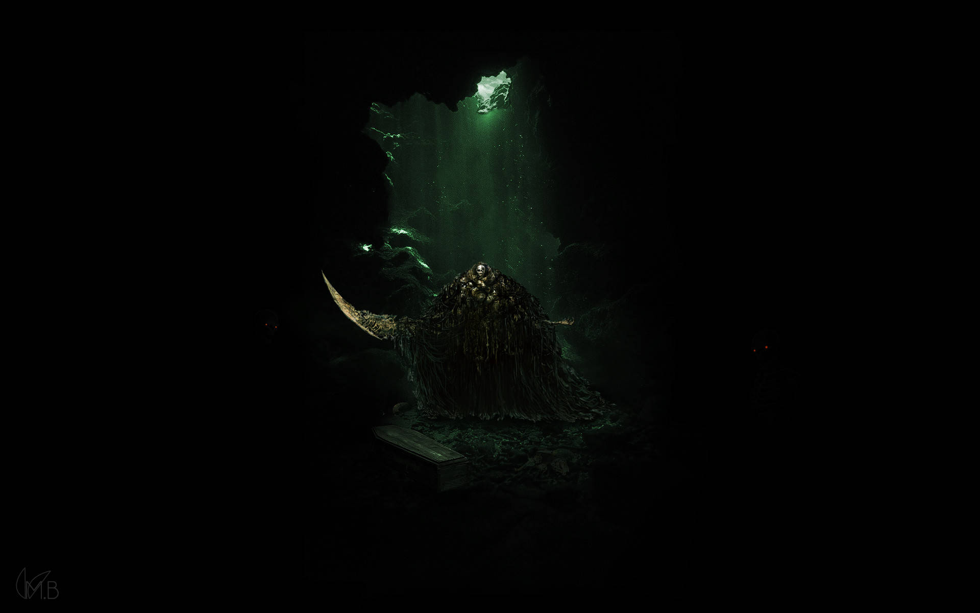 Boss Dark Souls inne i mørk skjermhule Bakgrunner