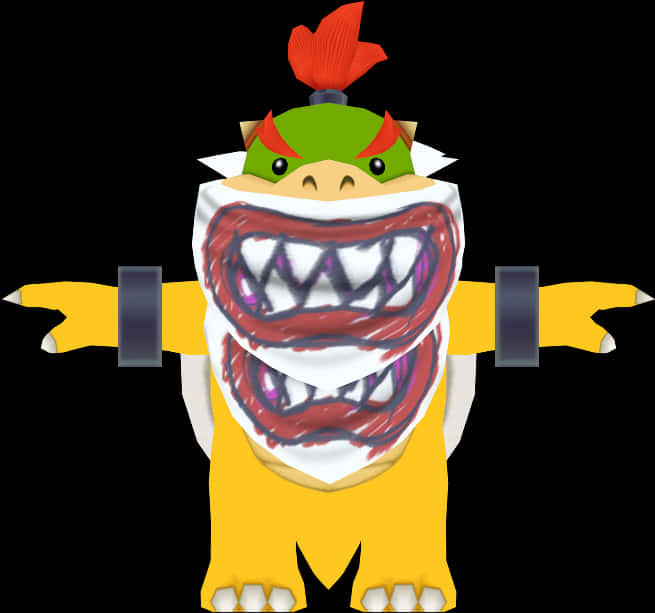 Bowser tegneseriefigur med åpen munn Bakgrunner