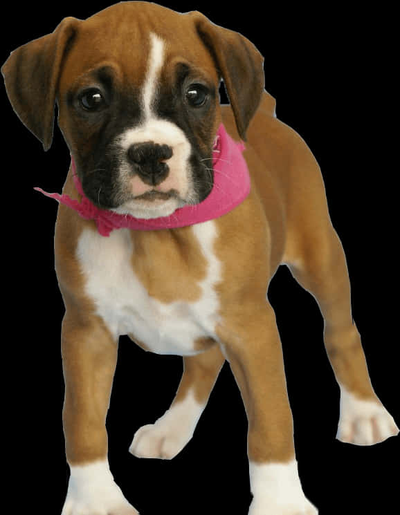 Boxer valp med rosa skjerf Bakgrunner