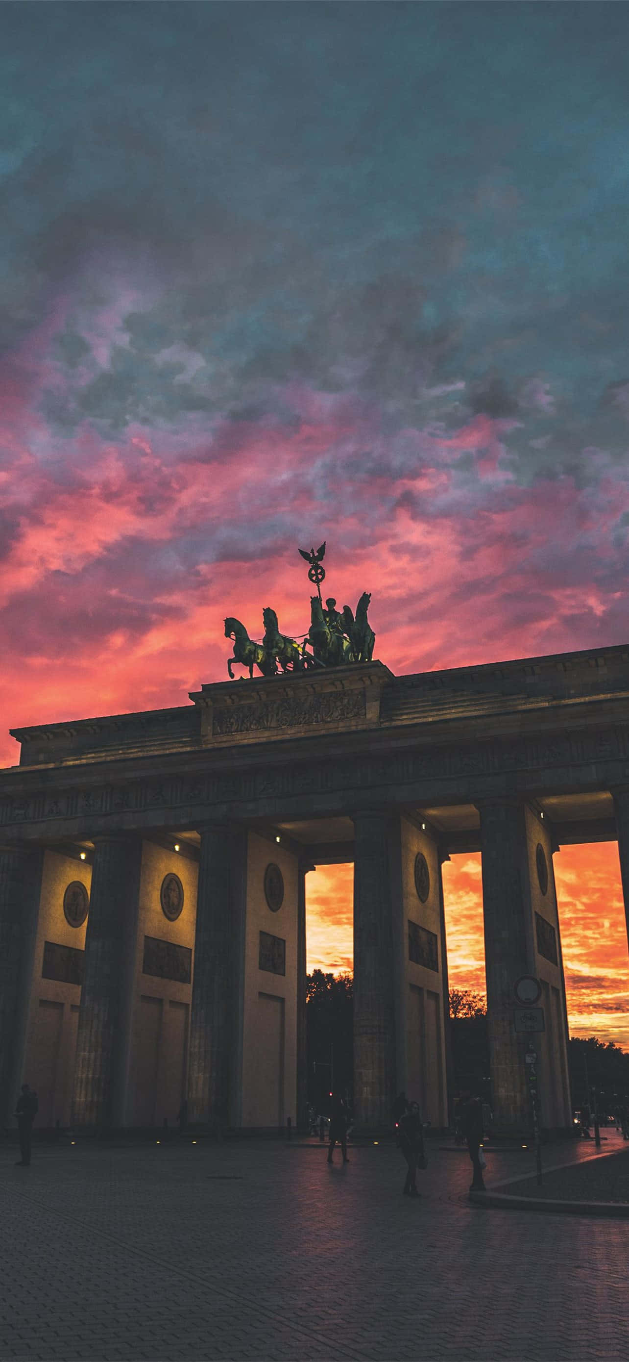 Brandenburger Tor Quadriga oransje rosa himmel Bakgrunner