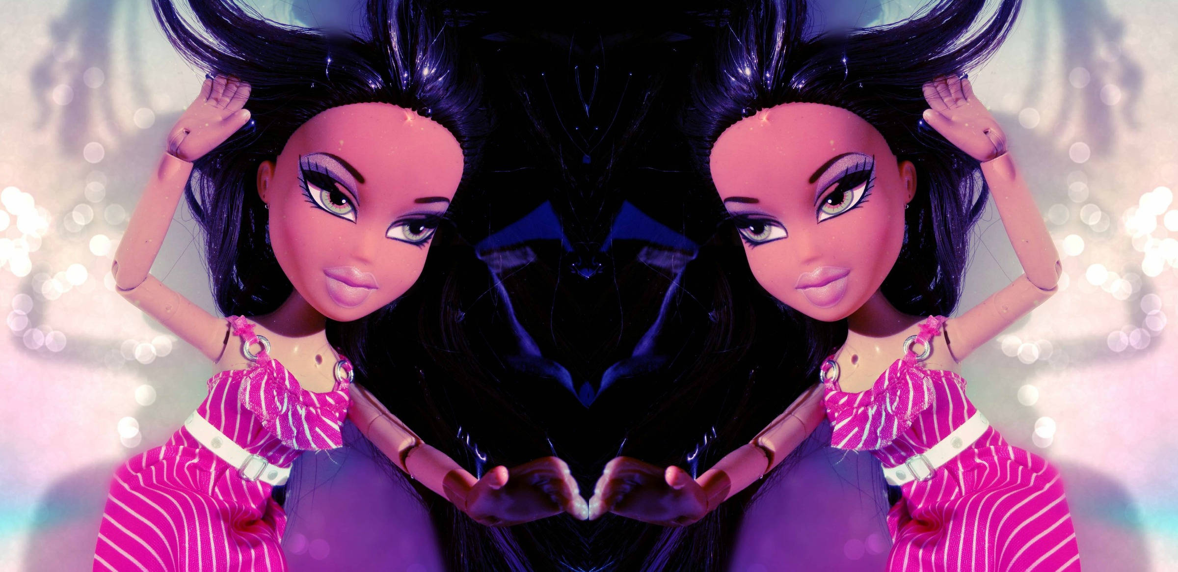 Bratz estetisk dukke i rosa kjole Bakgrunner