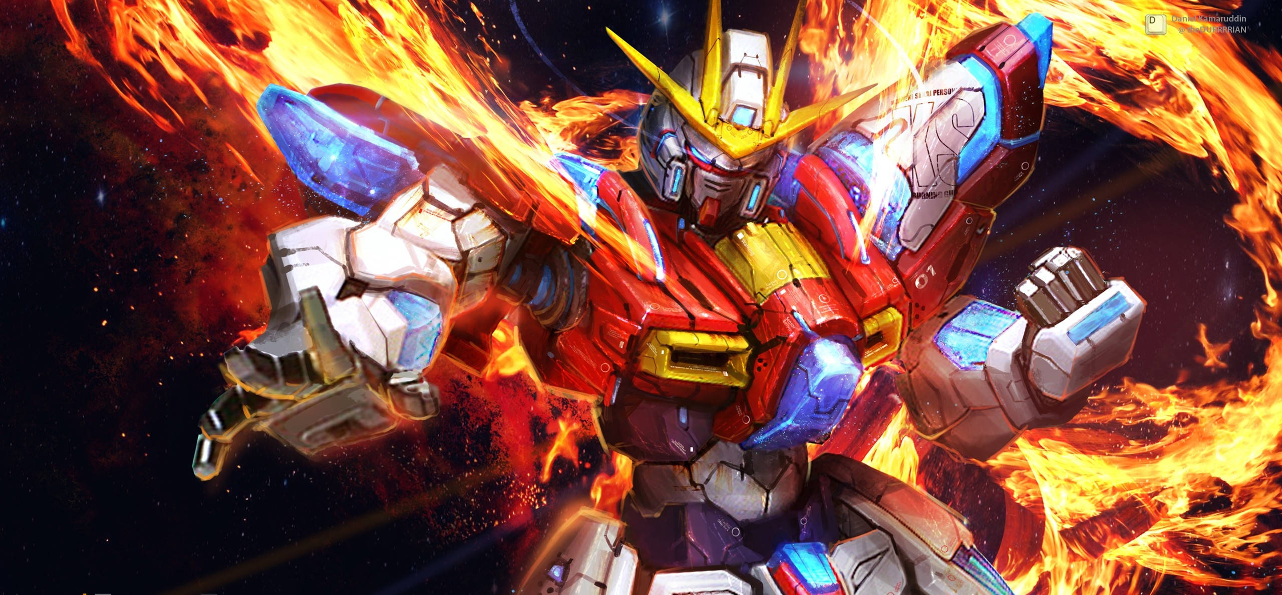 Brennende bakgrunn av Mobile Suit Gundam Bakgrunner