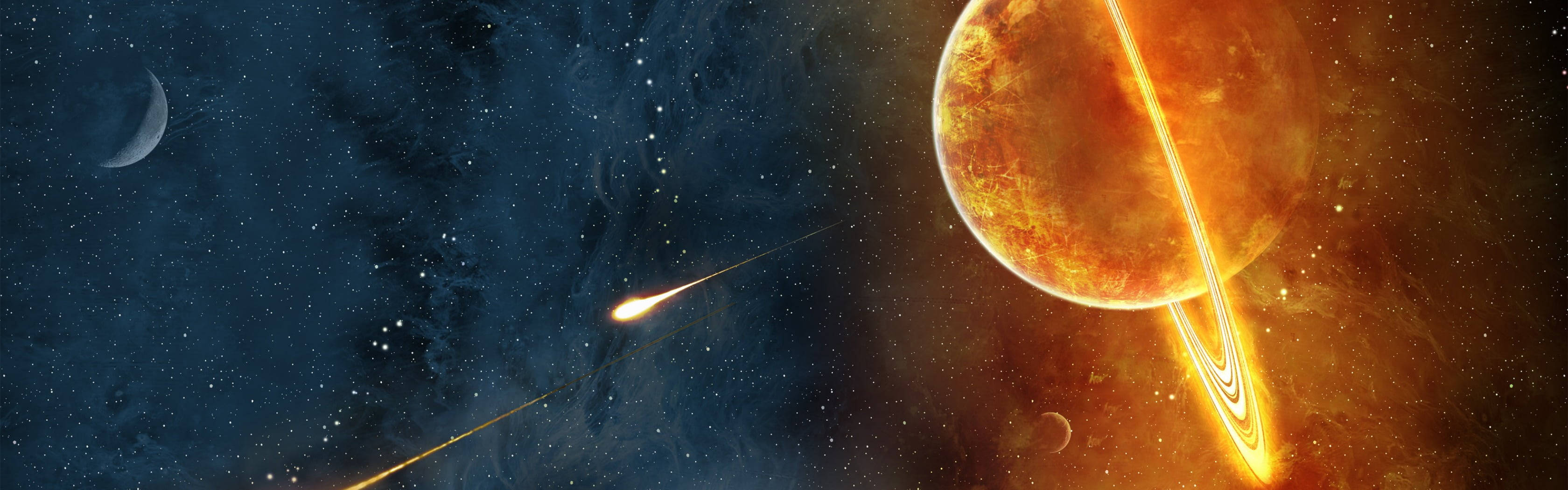 Brennende Saturn 4K Bakgrunner