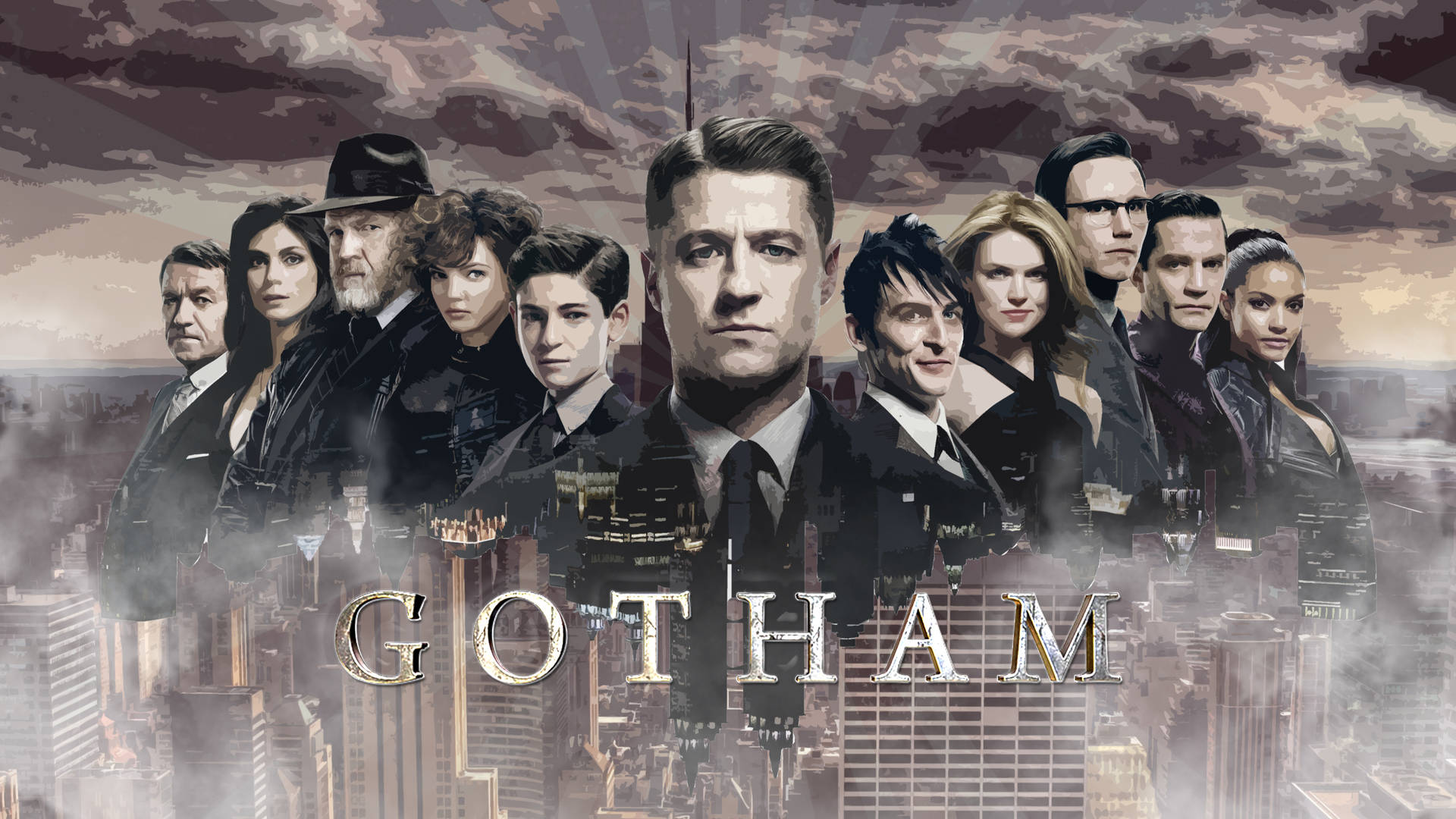Brun estetisk 4K Gotham-ensemble — Brun estetisk GIF Bakgrunner