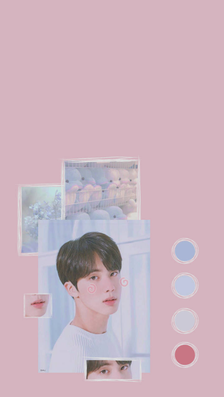BTS Aesthetic Jin på Rosa Bakgrunner