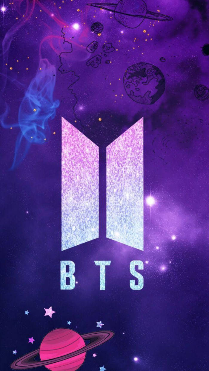 BTS Galaxy-logo med planet Bakgrunner