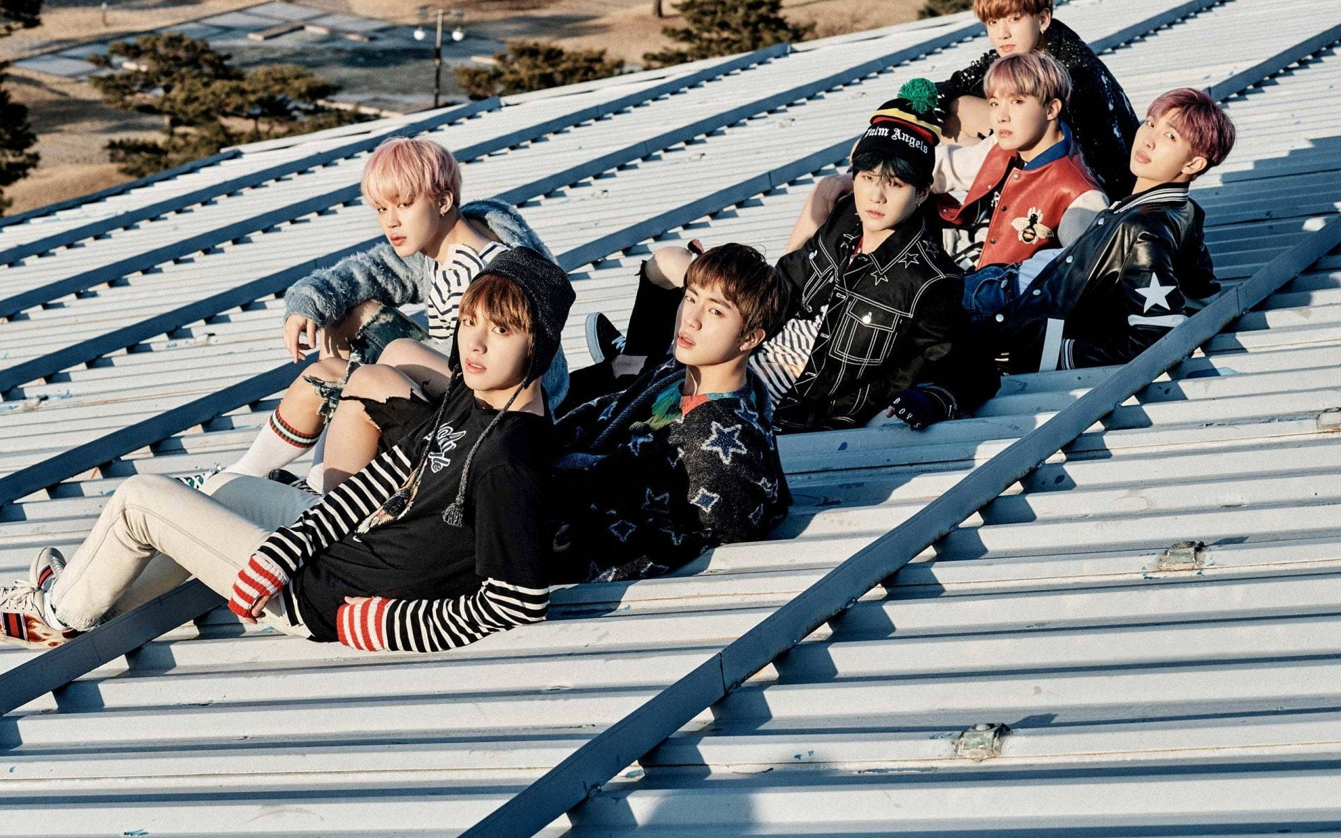 BTS-gruppebilde Spring Day Bakgrunner