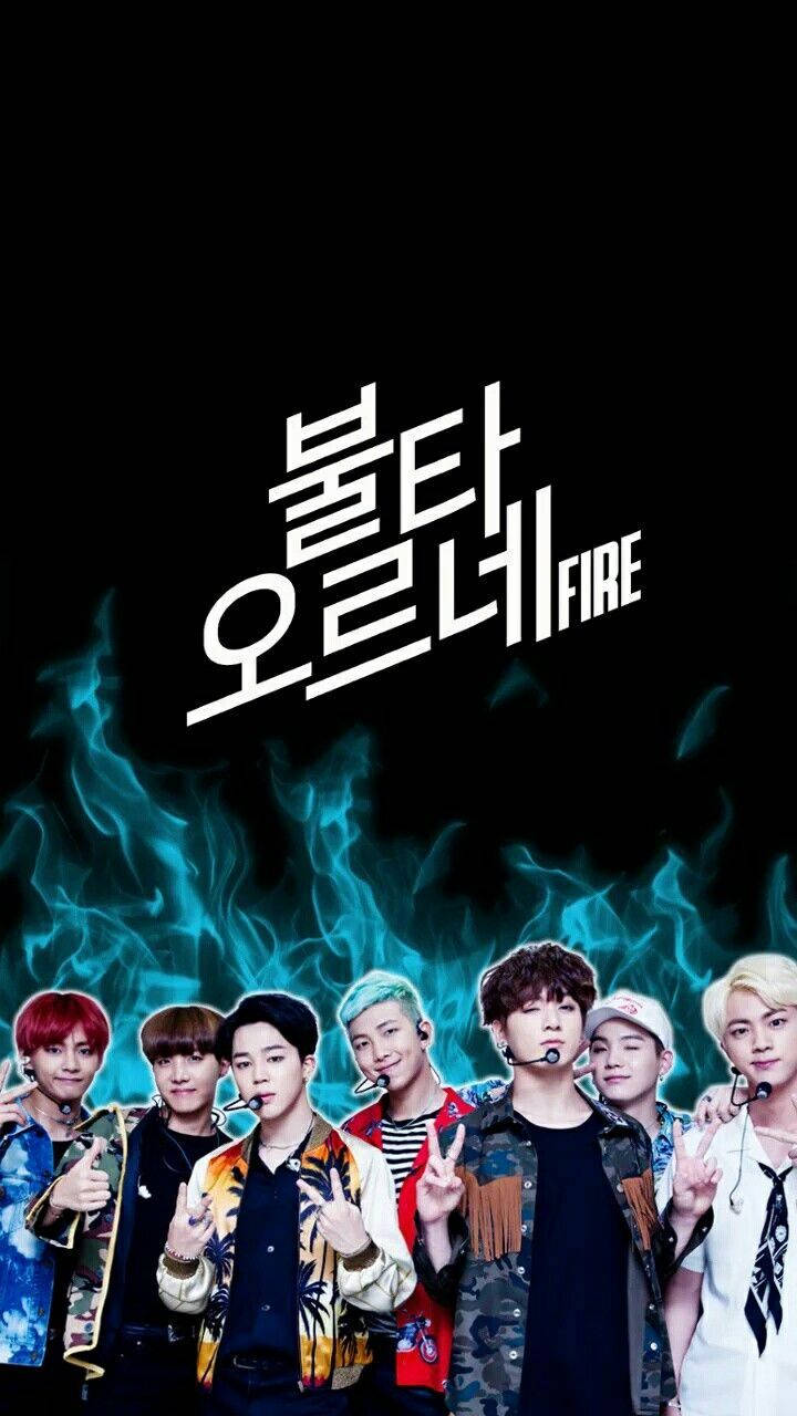BTS-medlemmer V, Jungkook, Jimin, Suga, Jin, RM og J-Hope i brann-album.