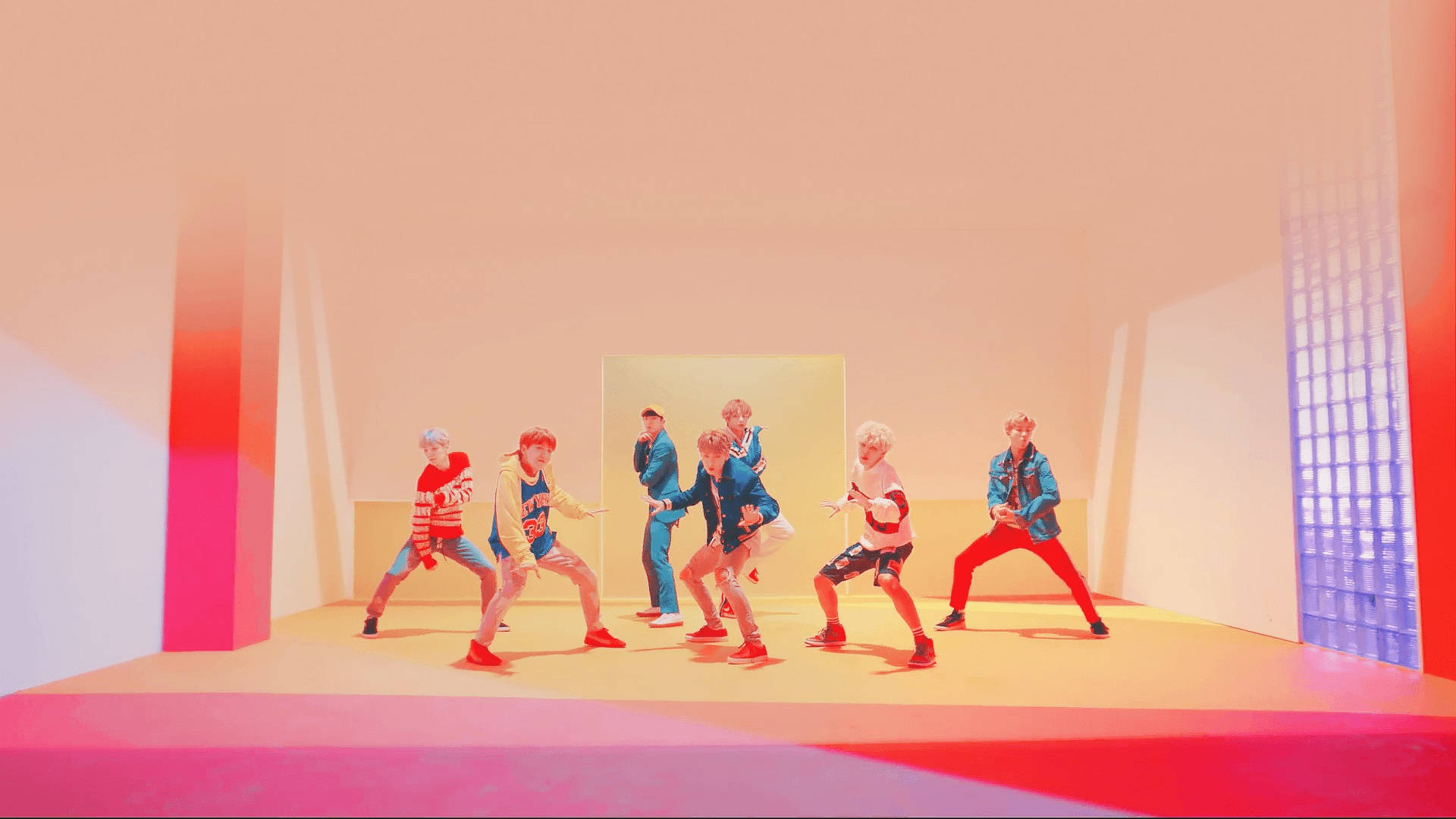 BTS Rosa Rom Skrivebordsbakgrunn Bakgrunner