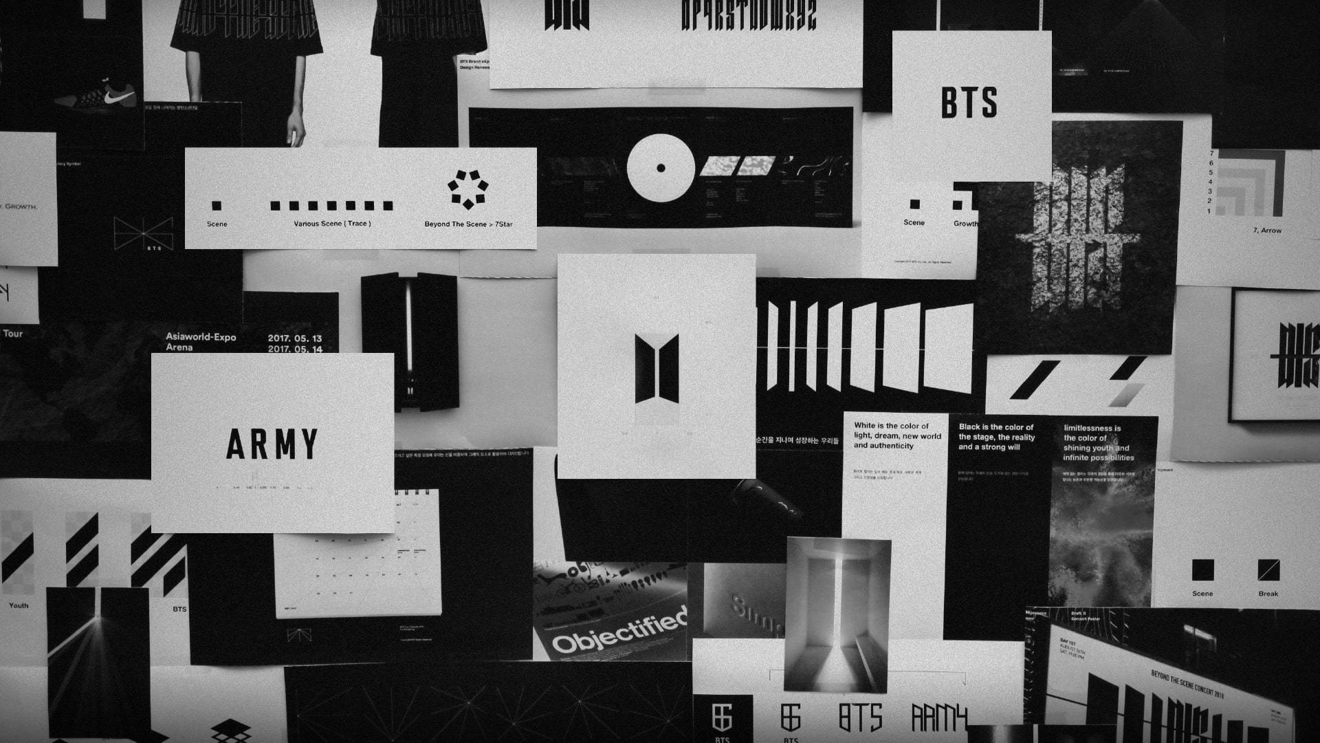 BTS svart estetisk logokollasj Bakgrunner