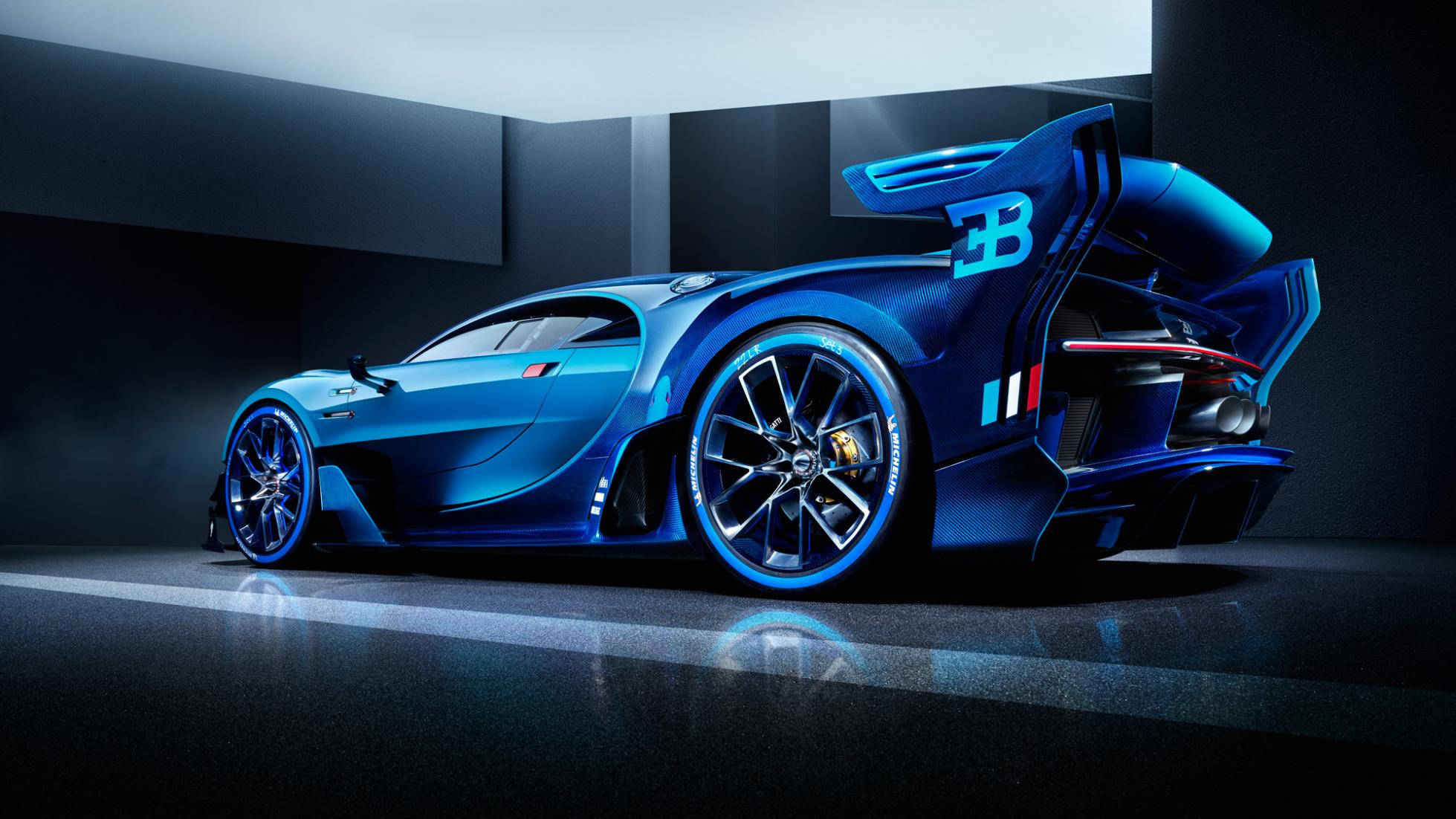 Bugatti 3B blå sportsbil Bakgrunner