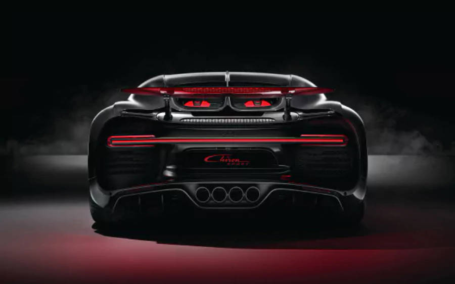 Bugatti Chiron bakfra 4K Bakgrunner
