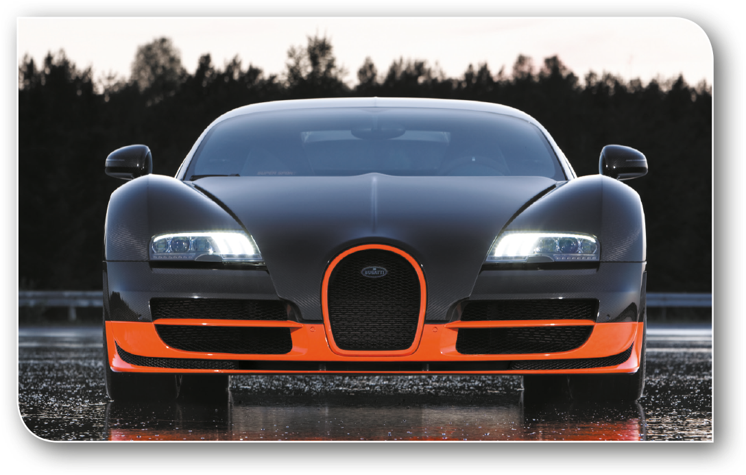 Bugatti Veyron oransje svart front Bakgrunner