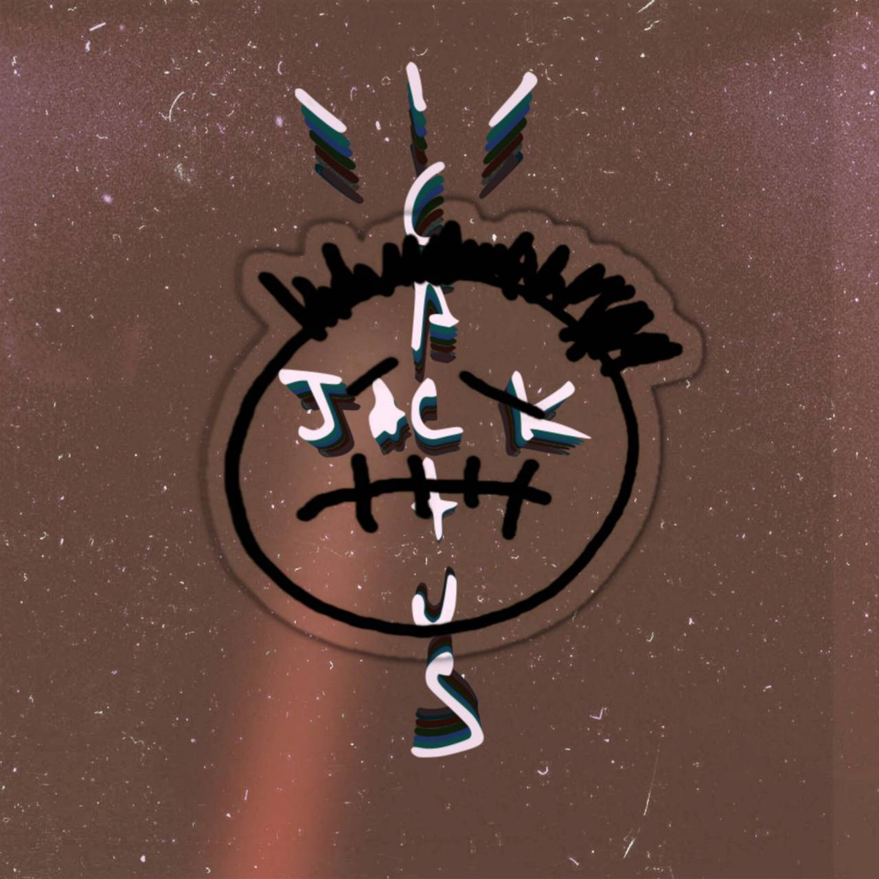 Cactus Jack Travis Scott Tekst Og Ansikt Brun Aesthetic Bakgrunner