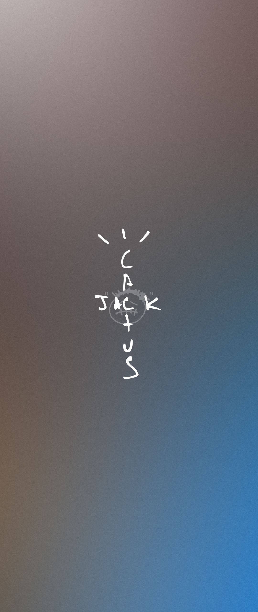 Cactus Jack Travis Scott Tekstlogo Blå og Grå Bakgrunner