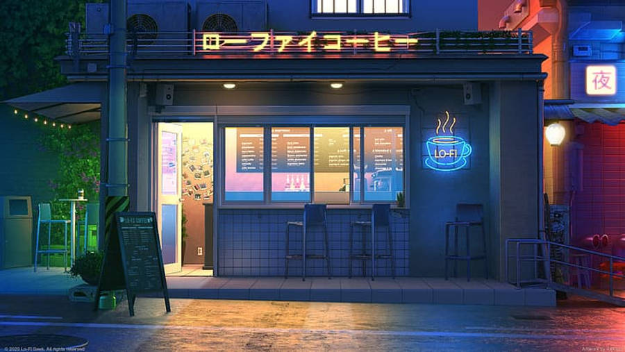 Café 4K Lo Fi Bakgrunner