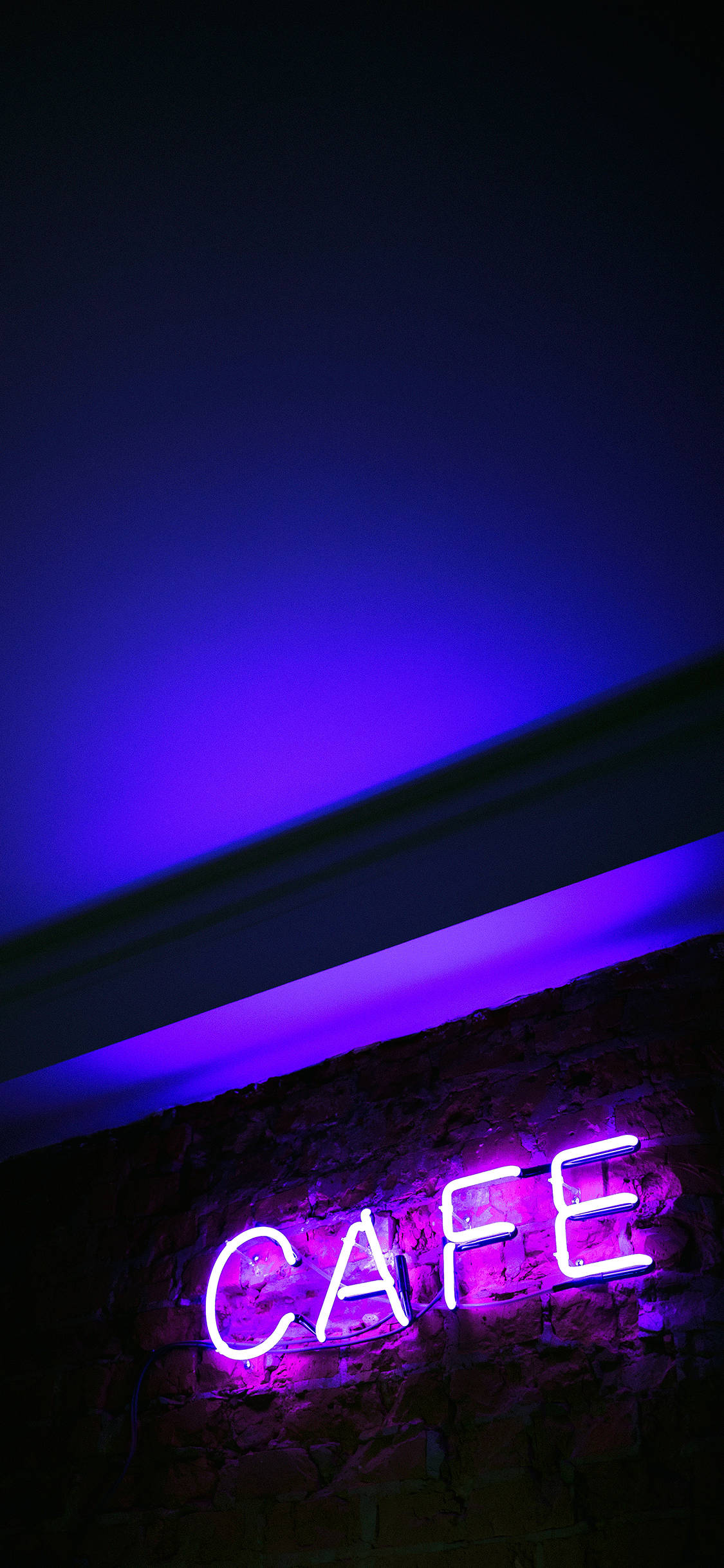 Cafe Skilt Neon Lilla iPhone Bakgrunner
