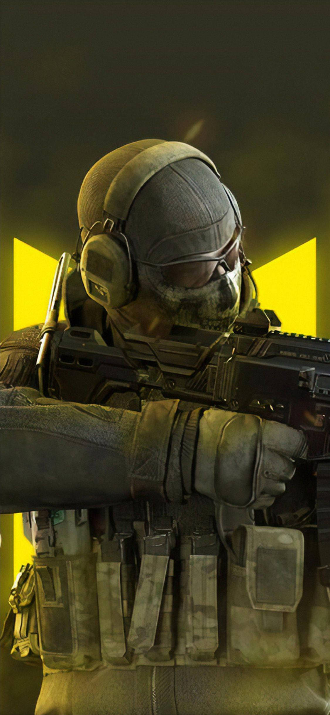 Call Of Duty Mobile Logo Ghost Nærbilde Bakgrunner