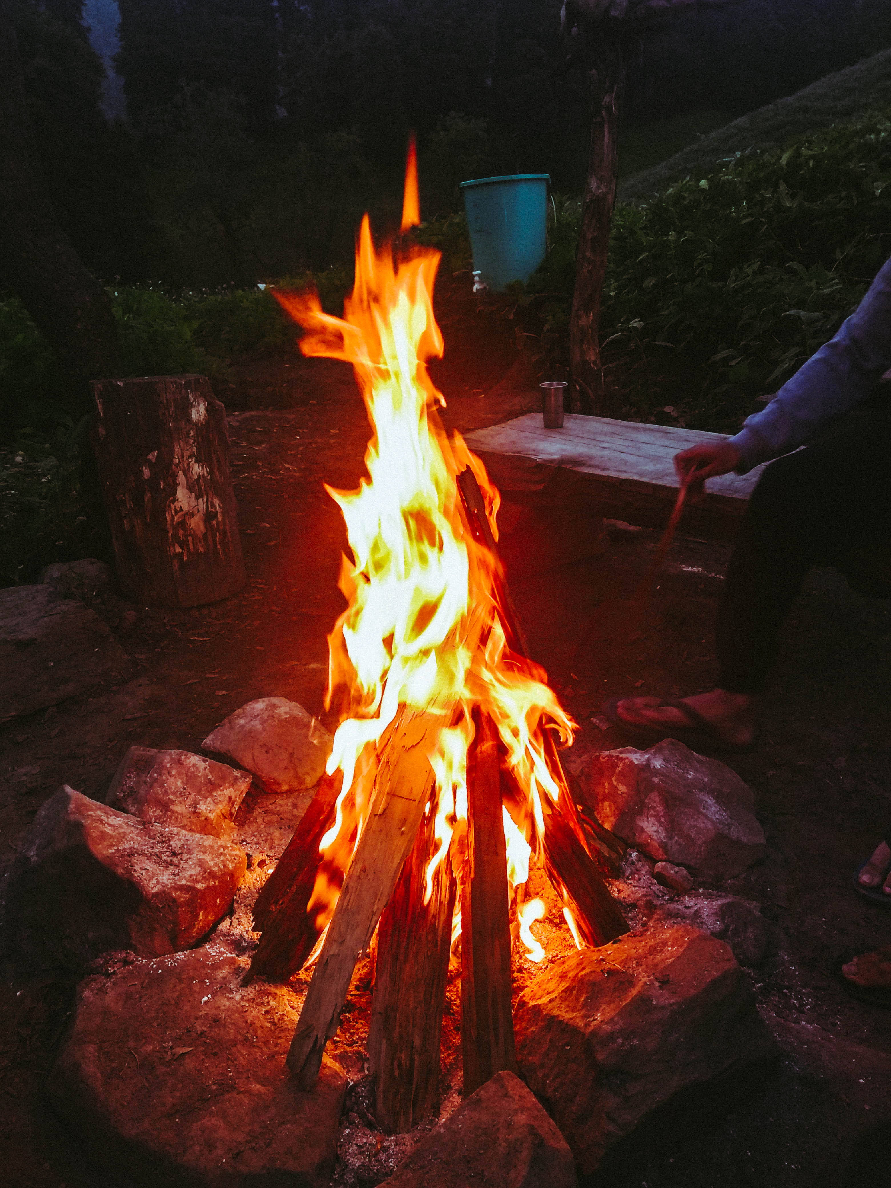 Camping 4K Bål Bakgrunner