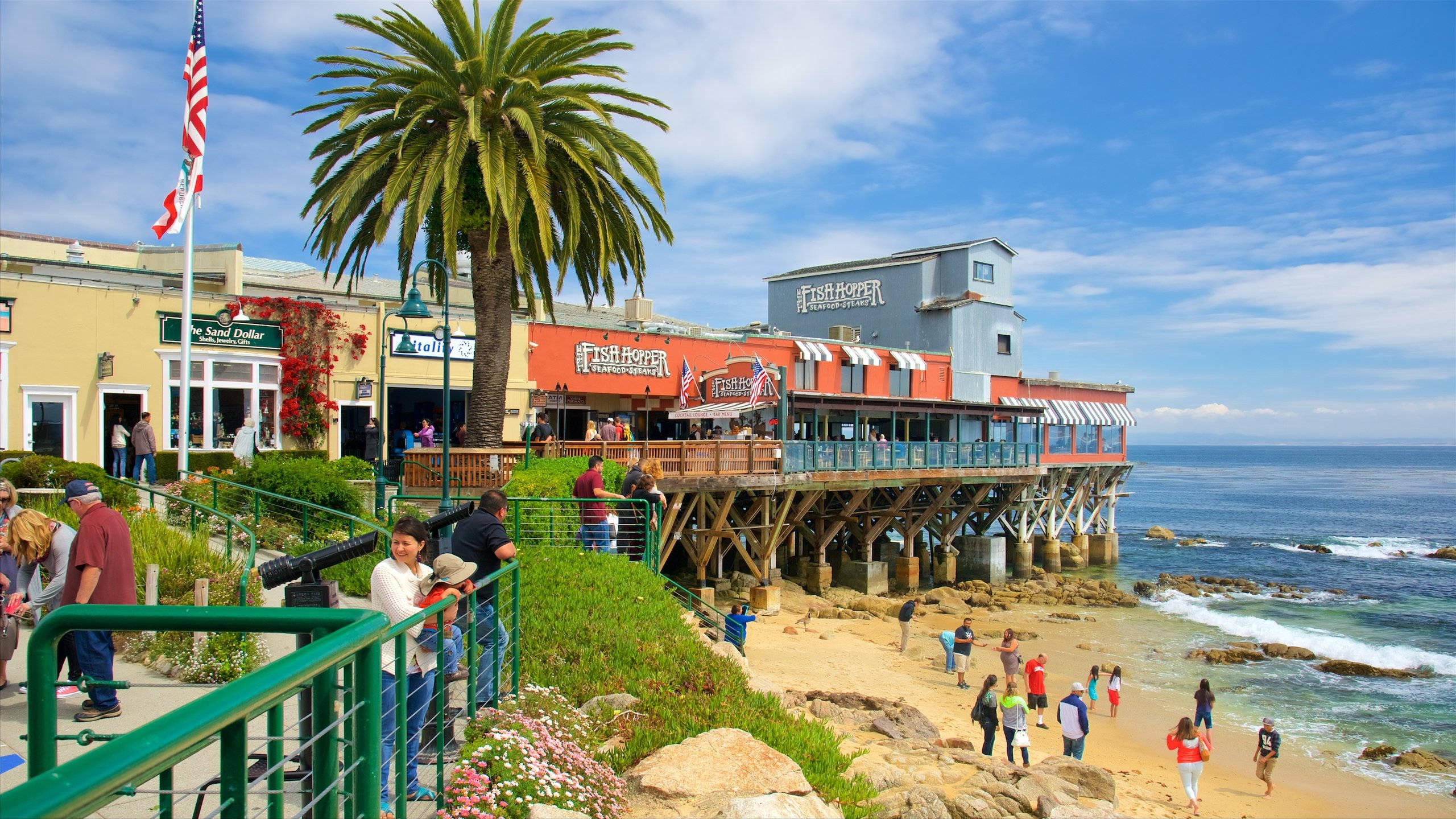 Cannery Row Beach-etablissementer Bakgrunner