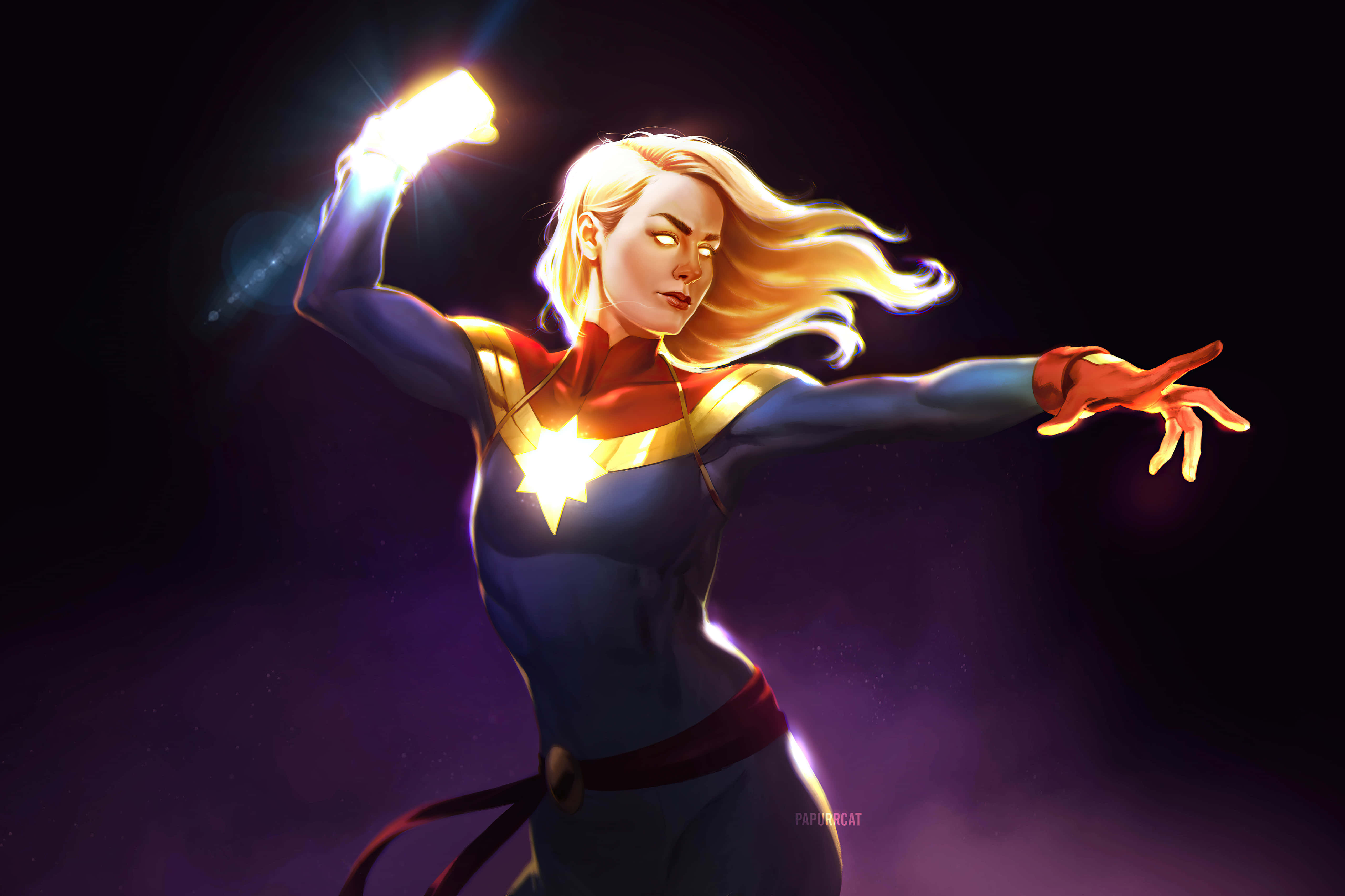 Captain Marvel Superhelt Carol Danvers Bakgrunn Bakgrunner