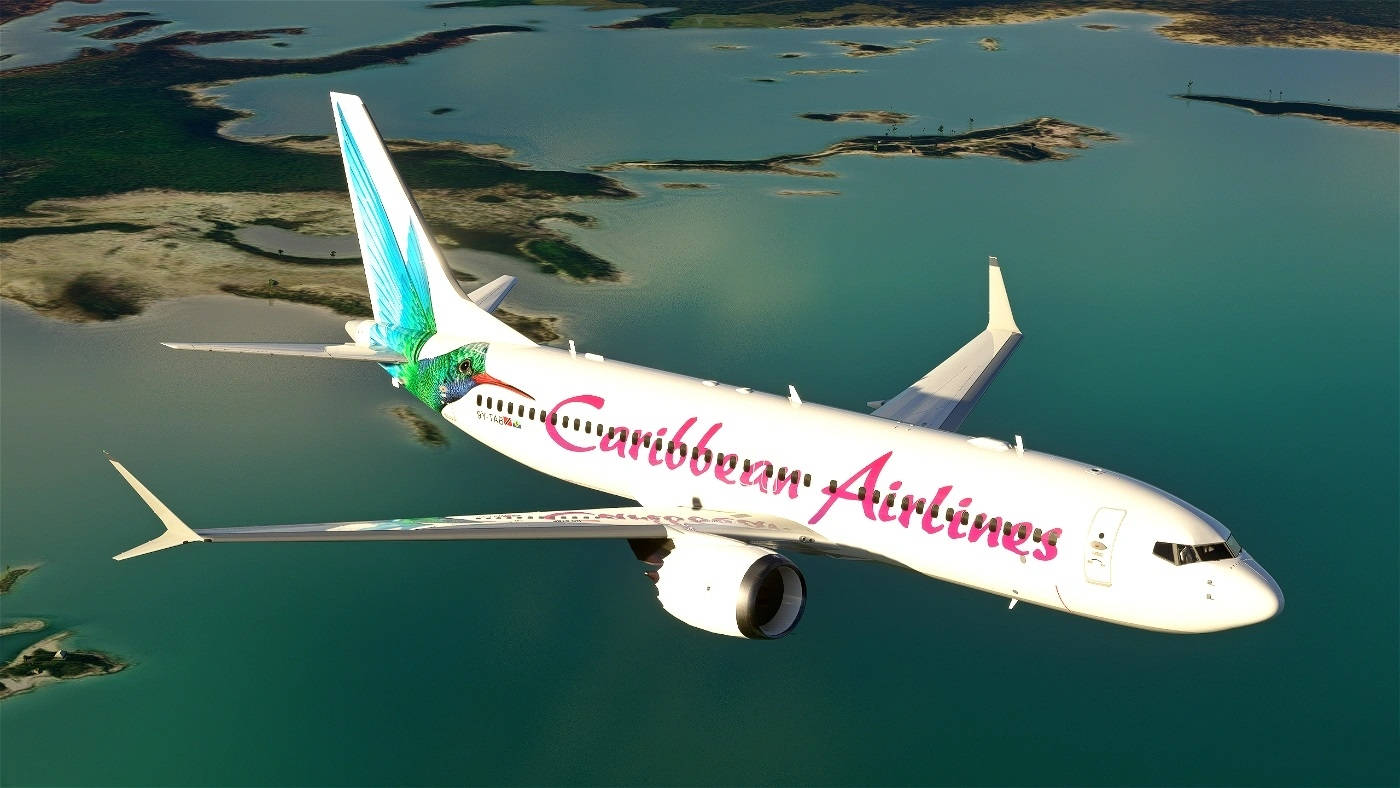 Caribbean Airlines Over Havet Bakgrunner