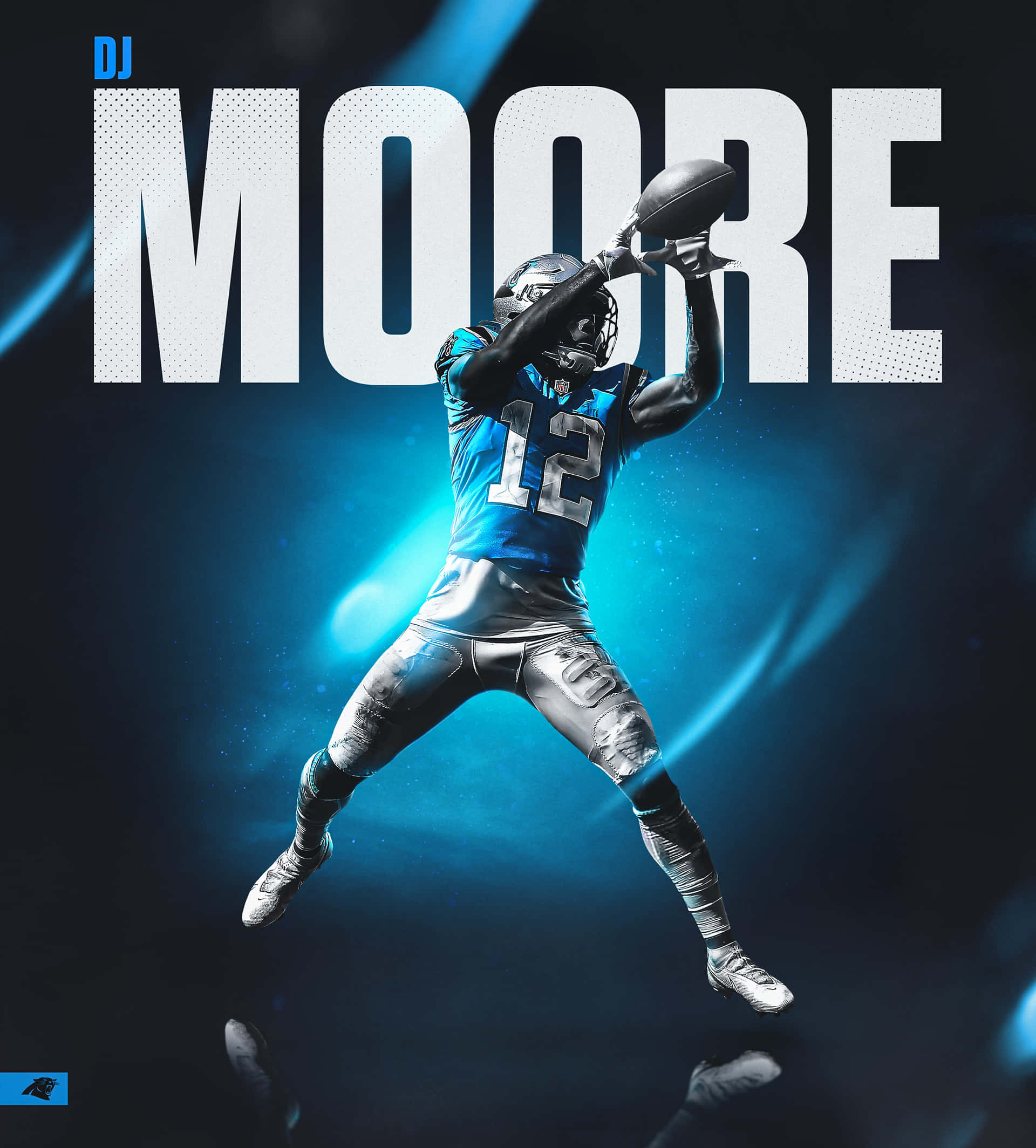 Carolina Panthers DJ Moore mørkeblå Bakgrunner