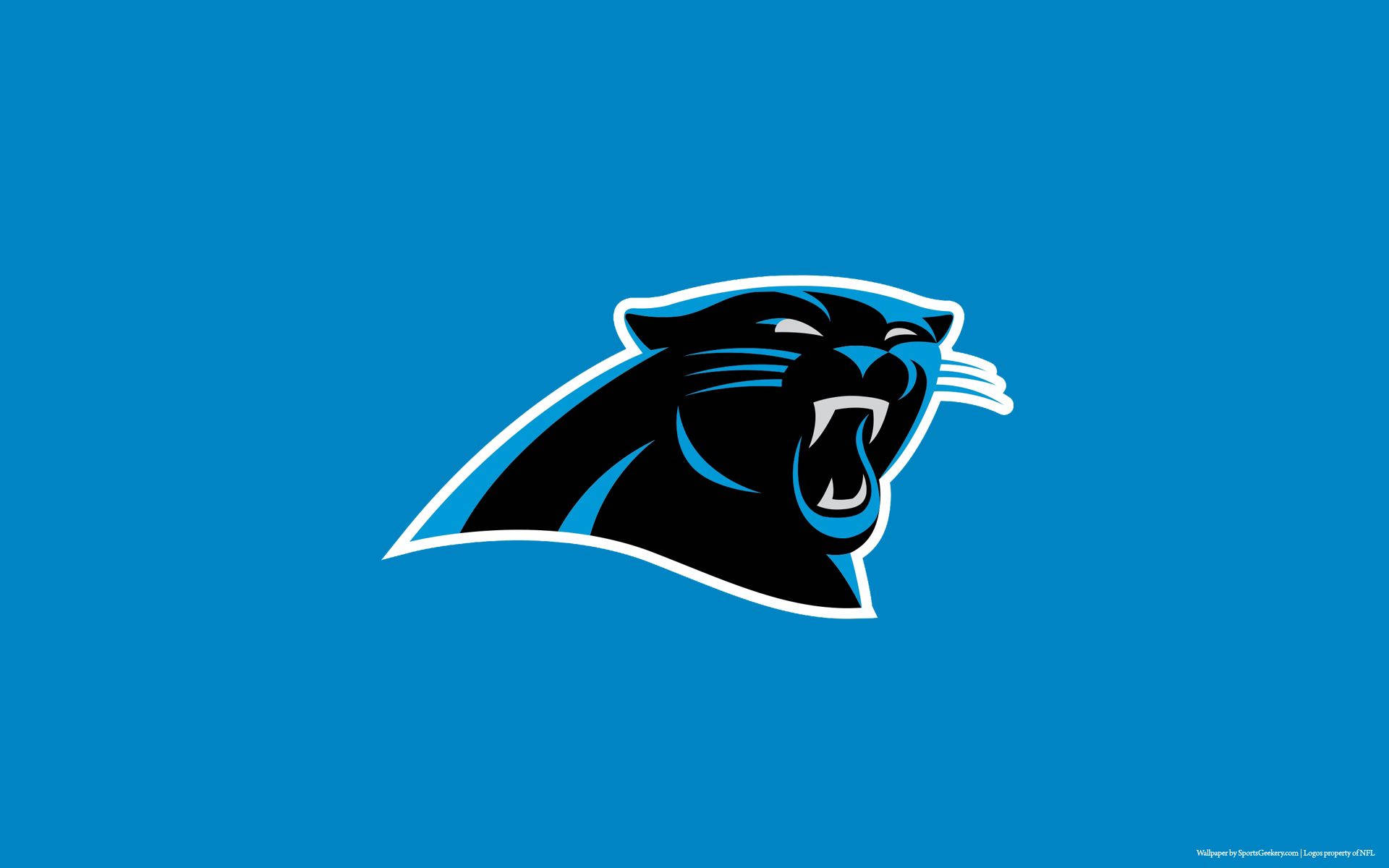 Carolina Panthers fotball logo lyseblå skrivebordsbakgrunn.