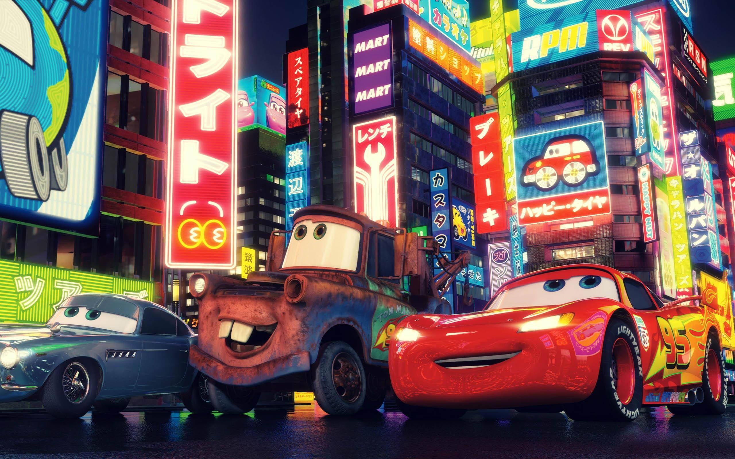 Cars 2 Tokyo gater Bakgrunner