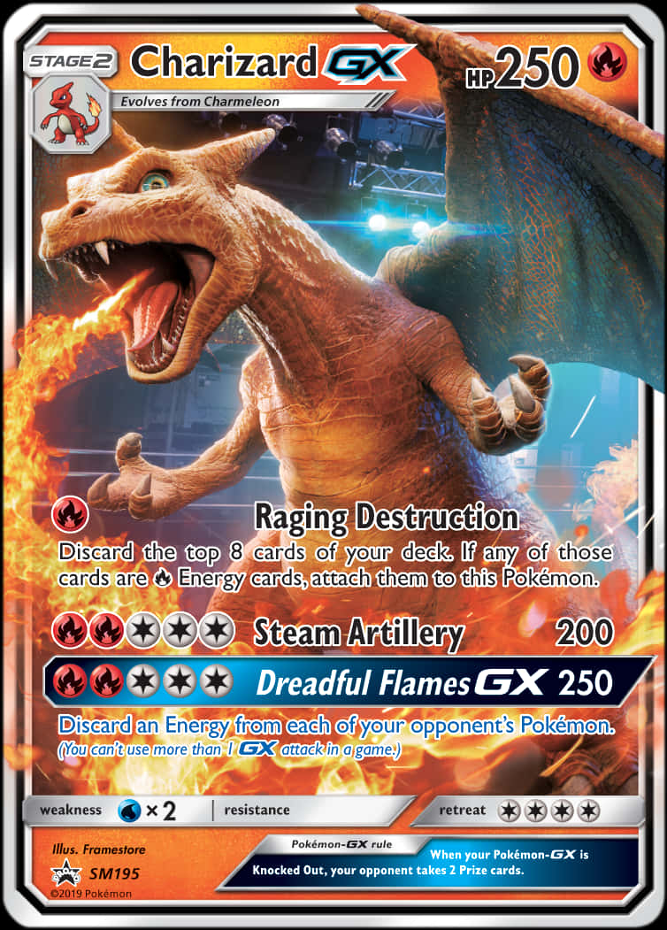 Charizard G X Pokemon-kort Bakgrunner