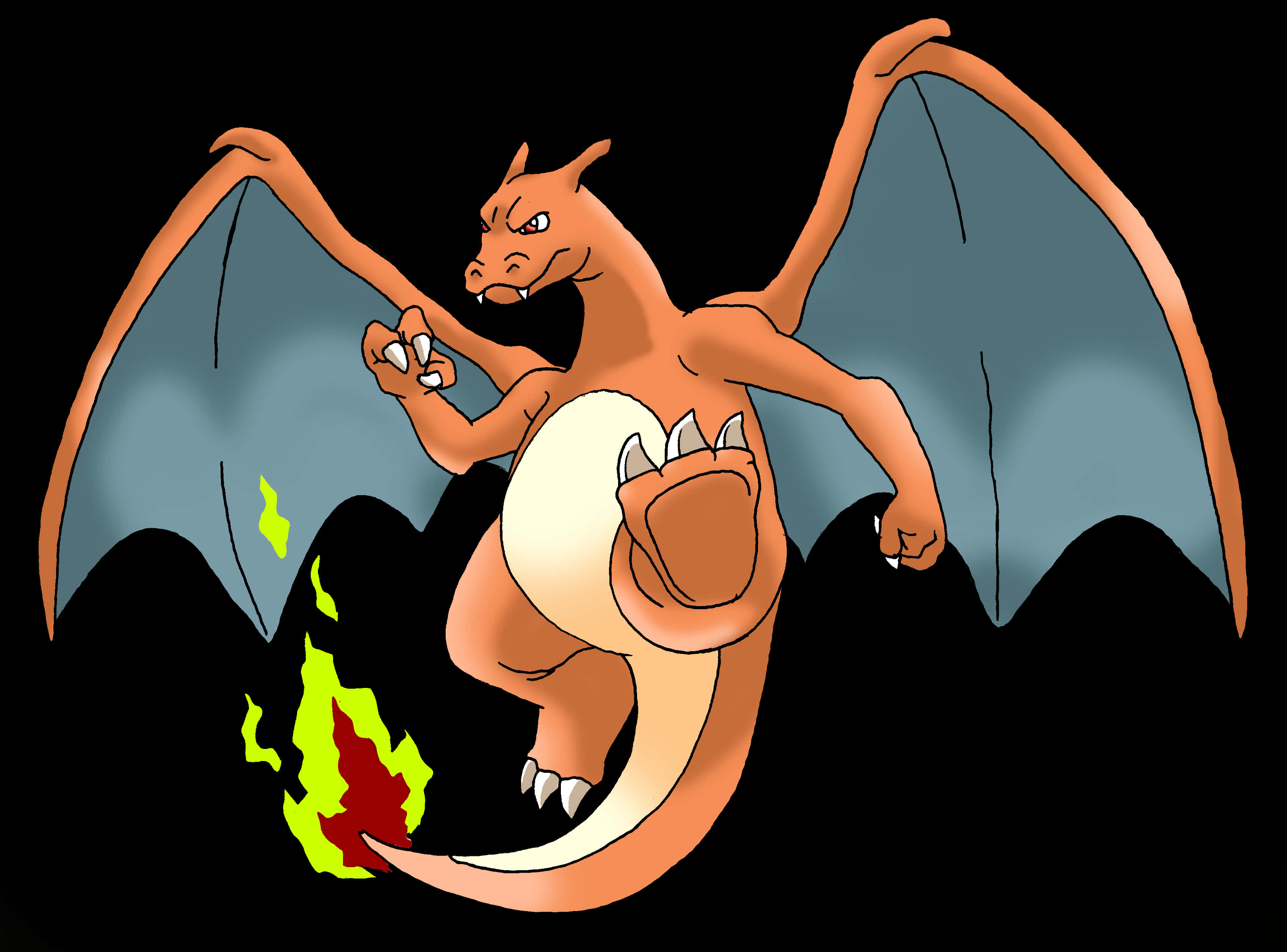 Charizard - Ildpustende Pokémon-kunst Bakgrunner