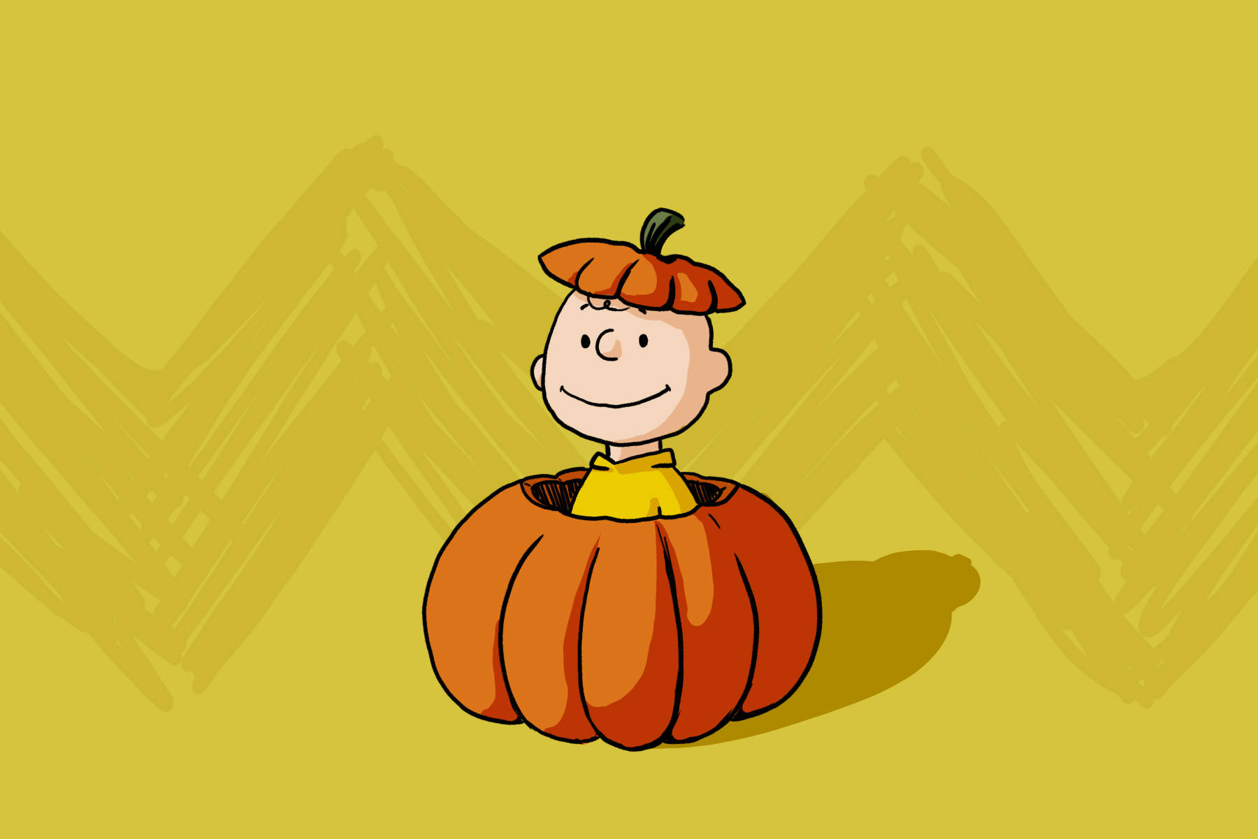 Charlie Brown inne i et Halloween-gresskar Bakgrunner