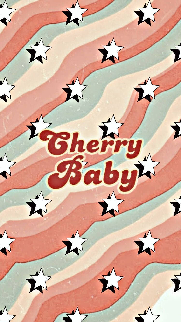 cherry baby - et stripete mønster med stjerner Bakgrunner