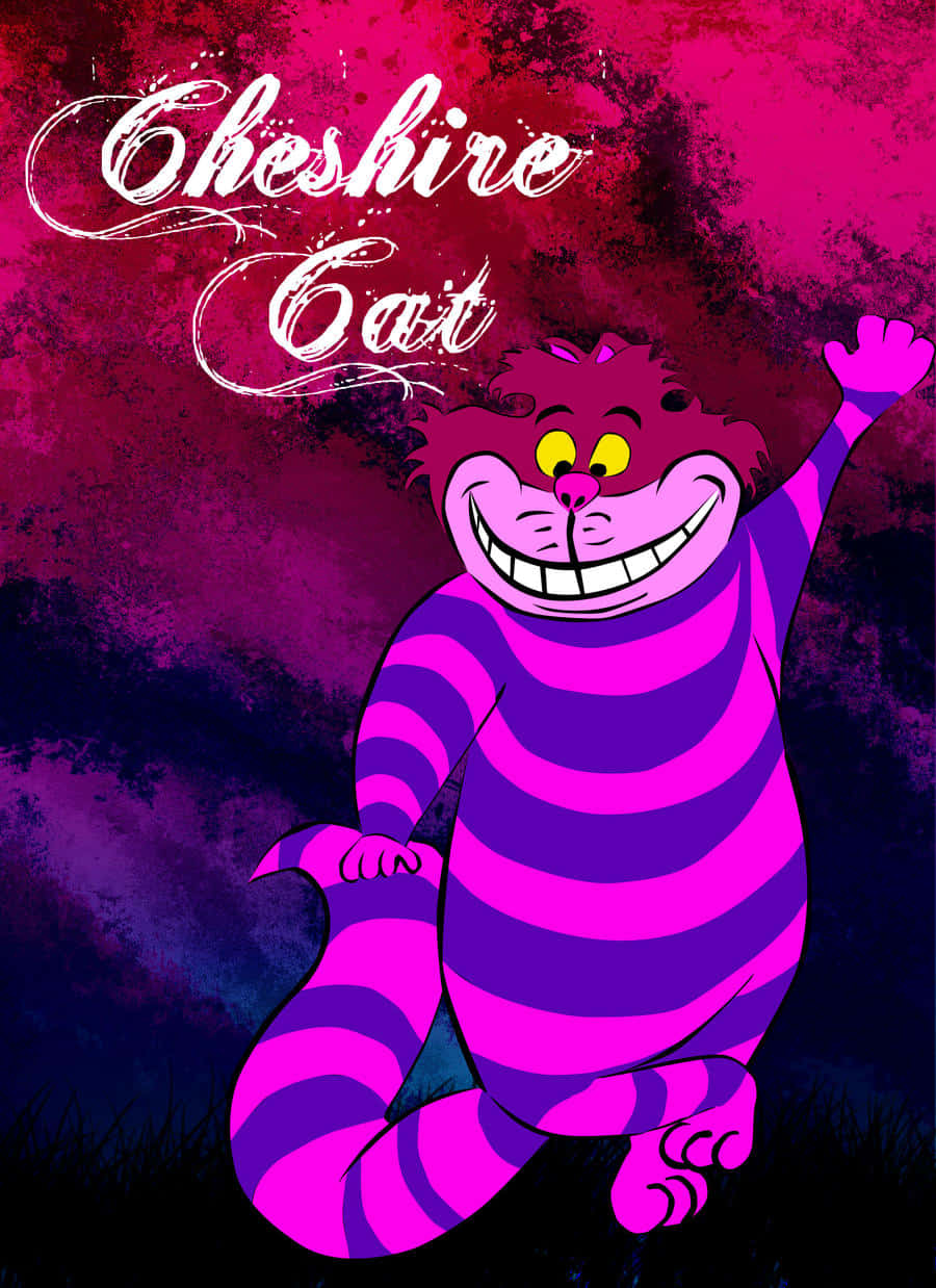 “Cheshire Cat-glis med blomsterbakgrunn” Bakgrunner