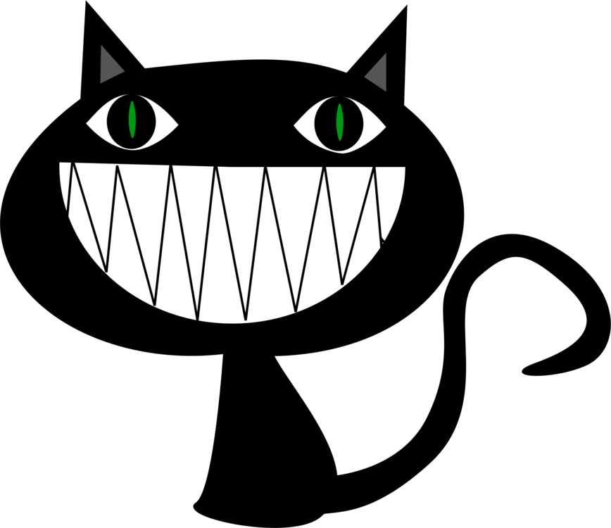 Cheshire stil svart katt tegneserie Bakgrunner