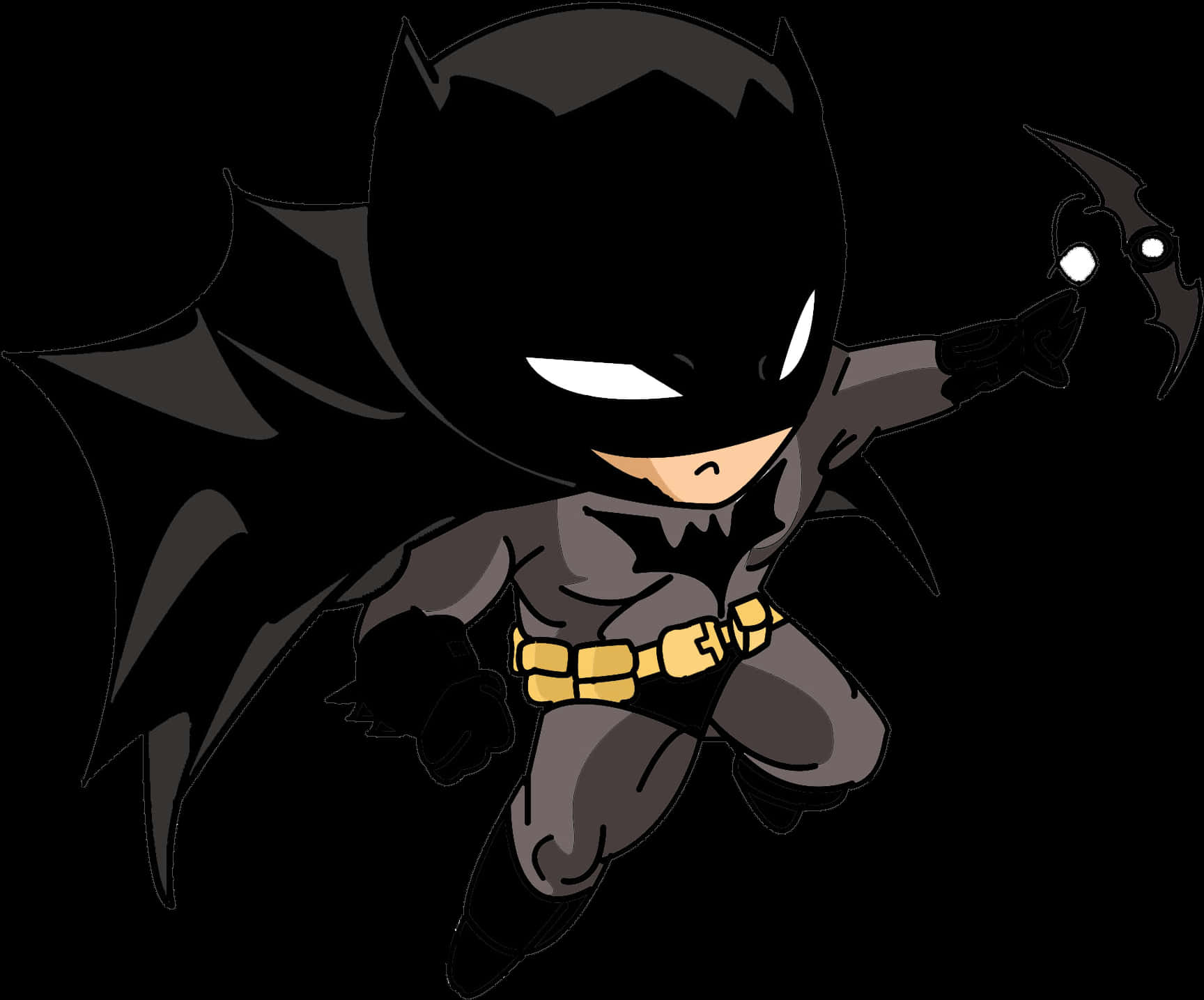Chibi Batman i actionpositur Bakgrunner