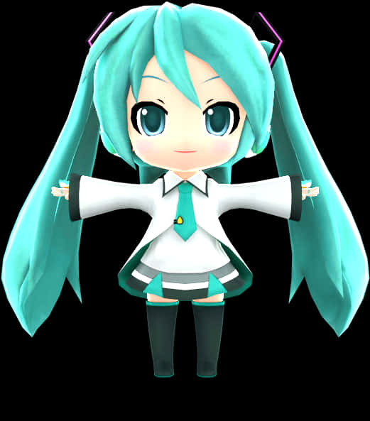 Chibi Hatsune Miku-figur Bakgrunner