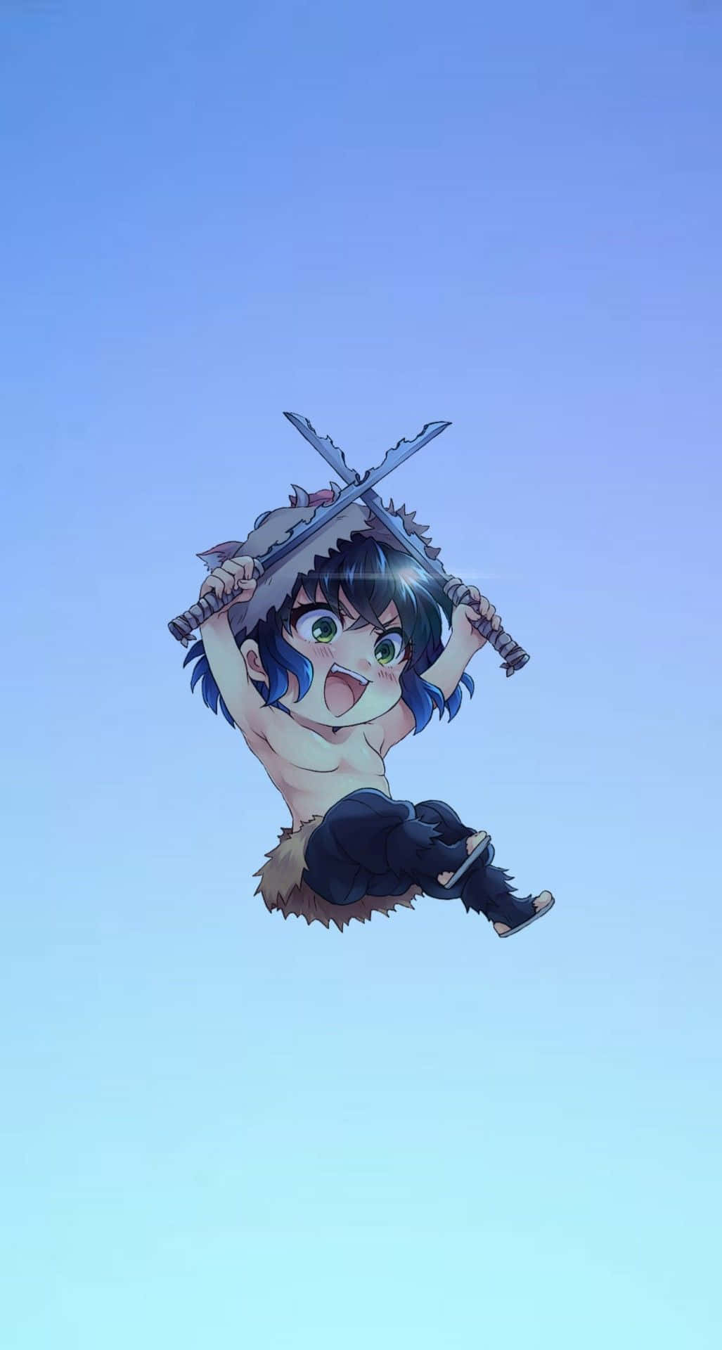 Chibi Inosuke som hopper PFP Bakgrunner