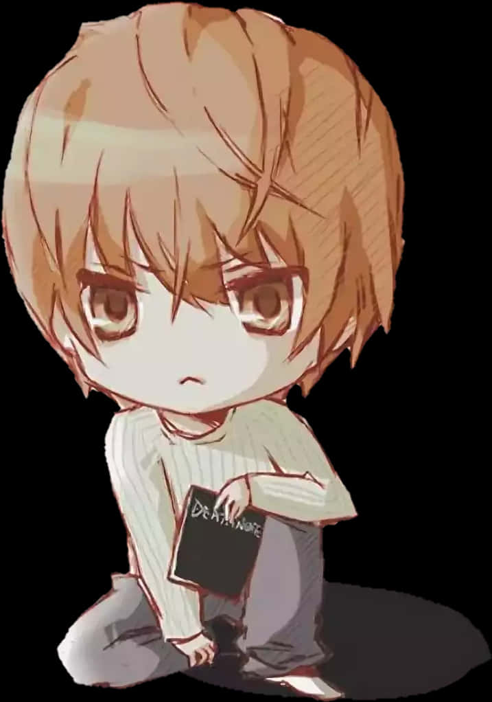 Chibi Light Yagami med Death Note Bakgrunner