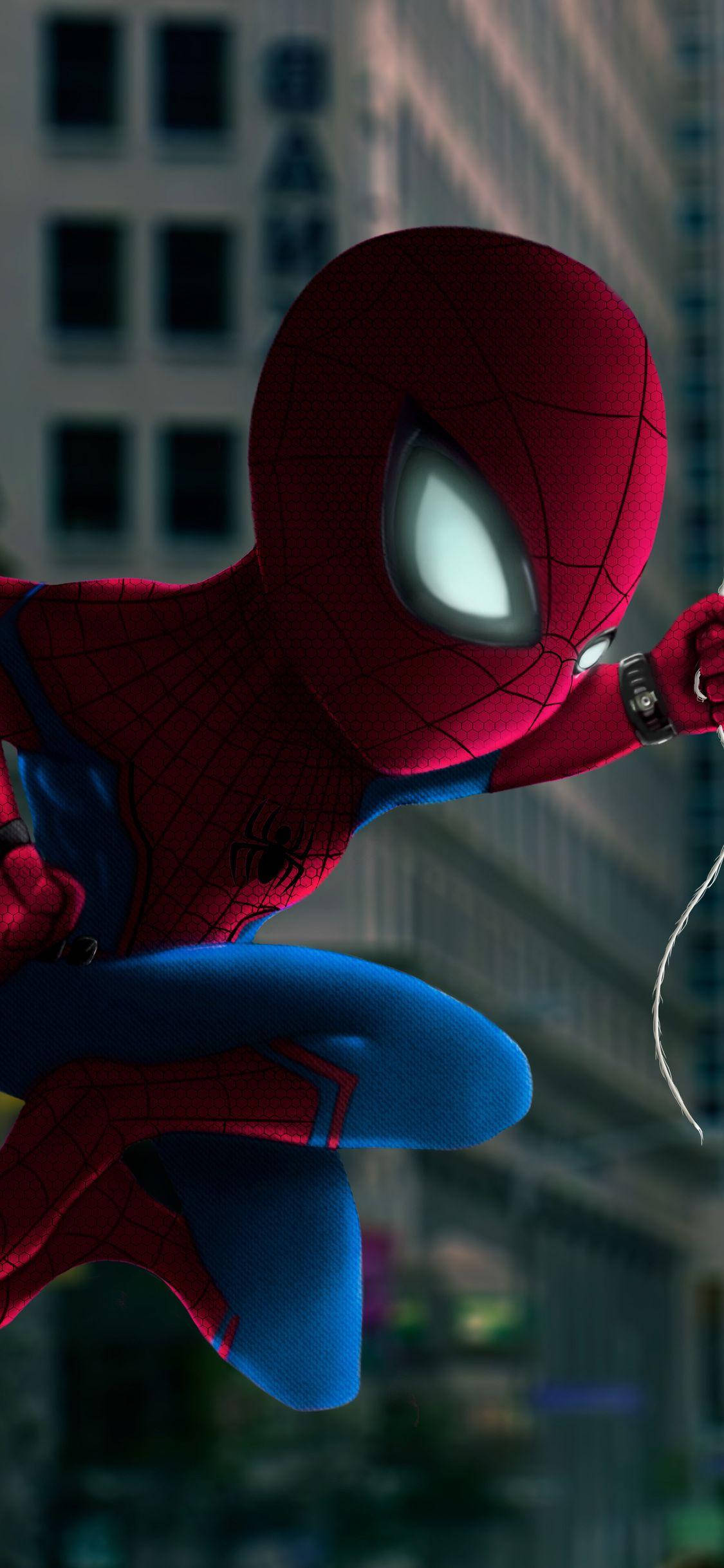 Chibi Spider Man iPhone Bakgrunner