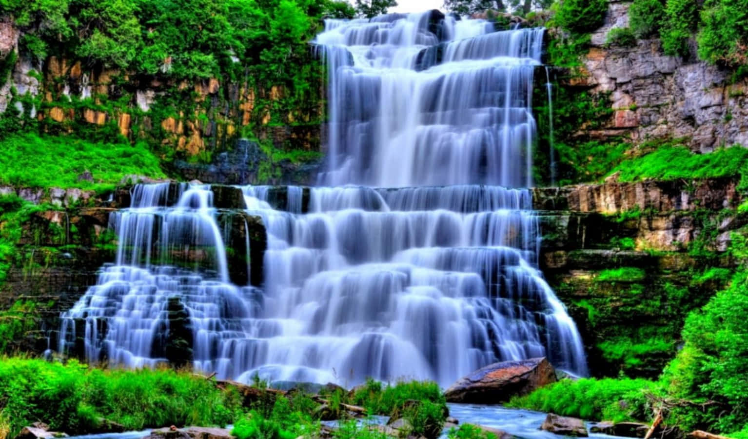 Chittenango Falls State Park foss skrivebord Bakgrunner